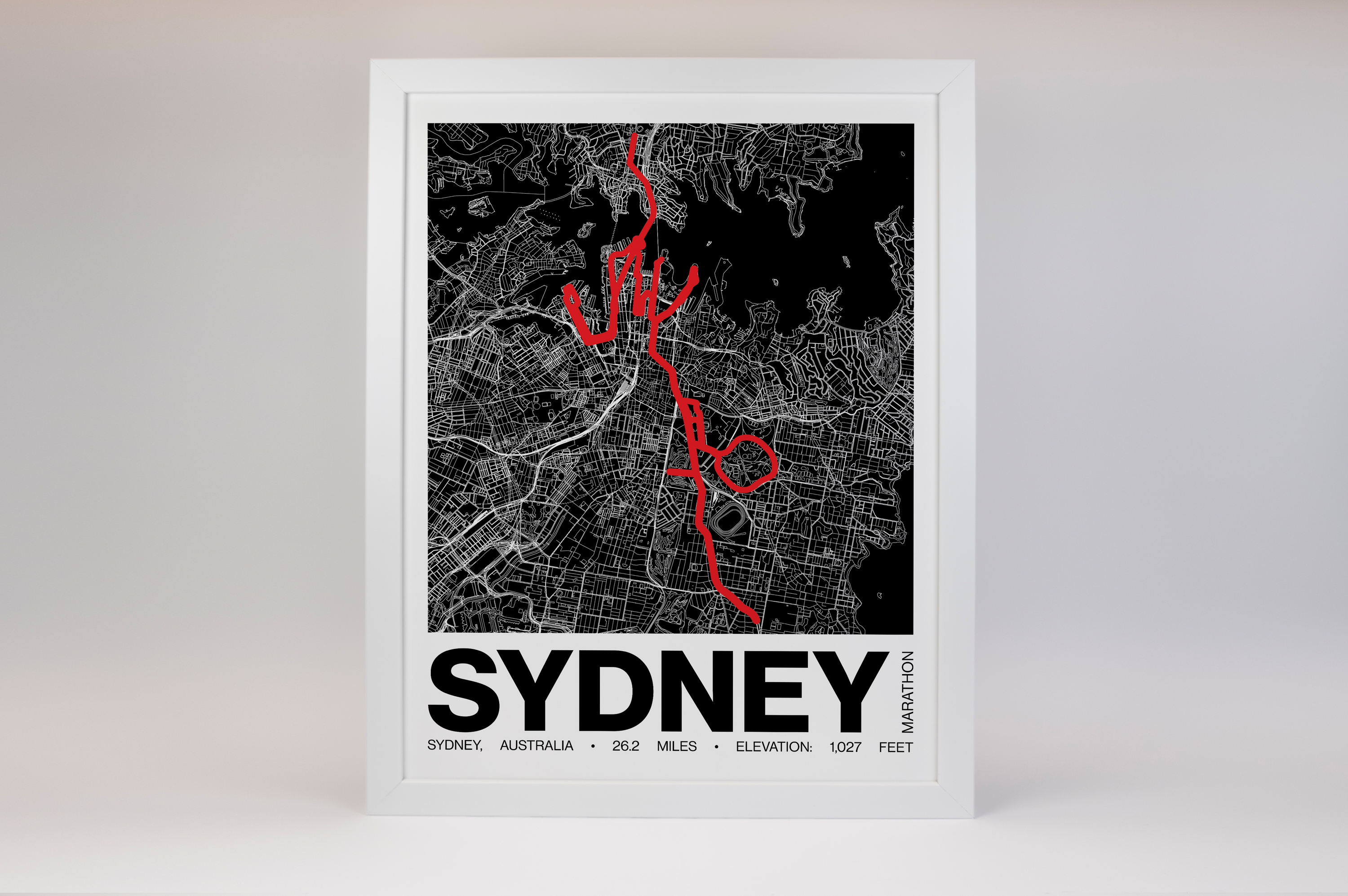 Sydney Marathon Poster - Grid Style