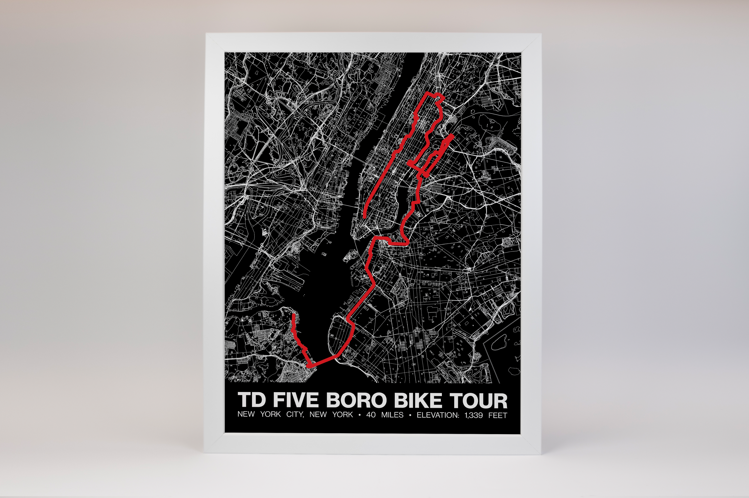 TD Five Boro Bike Tour Poster - Grid Style