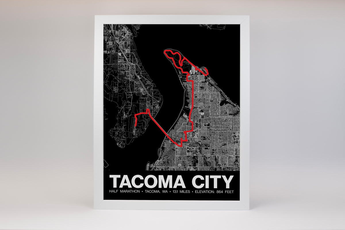 Tacoma City Half Marathon Poster - Grid Style