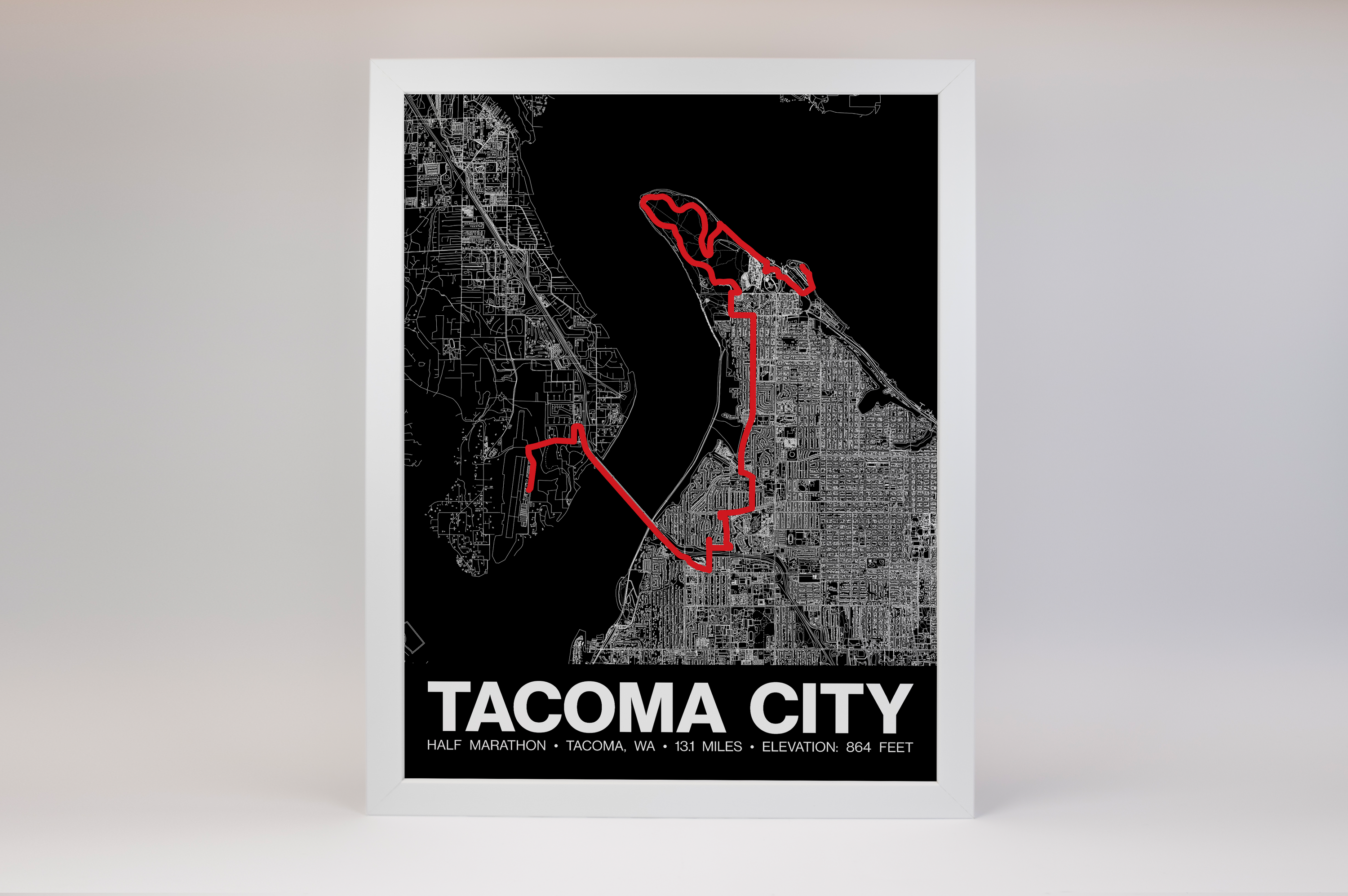 Tacoma City Half Marathon Poster - Grid Style