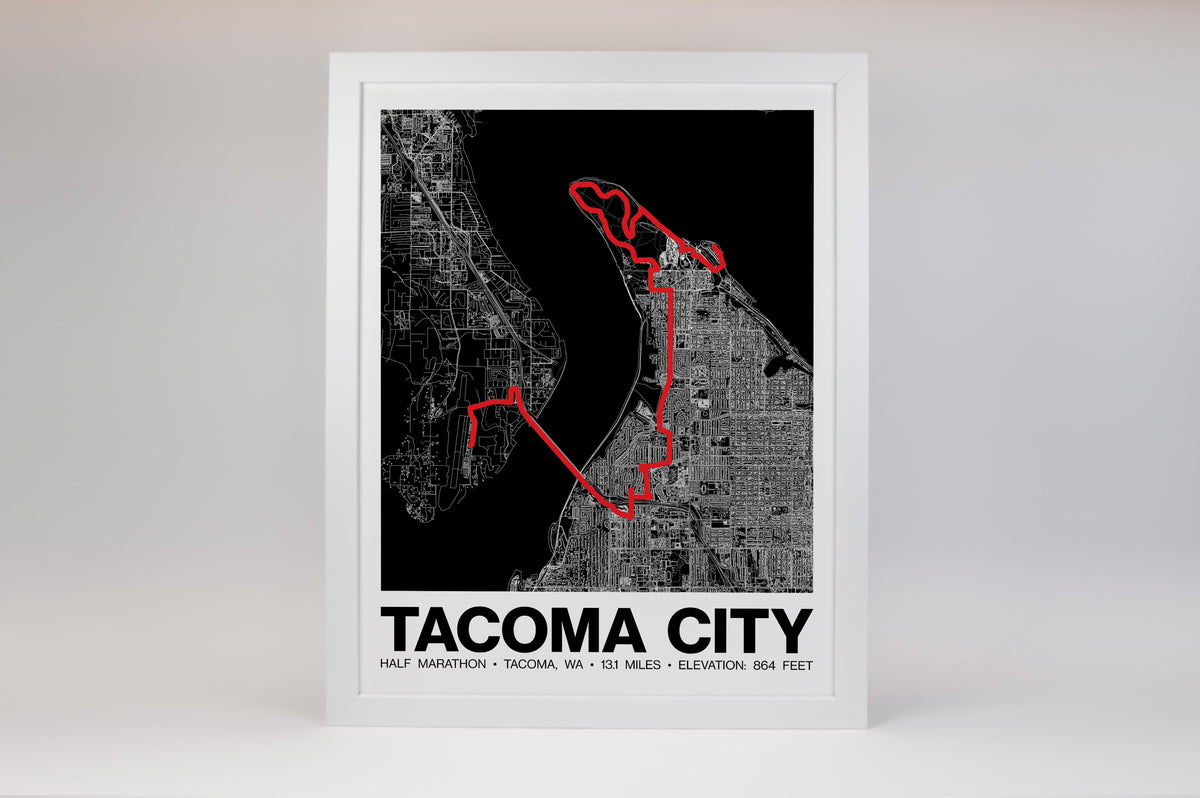 Tacoma City Half Marathon Poster - Grid Style