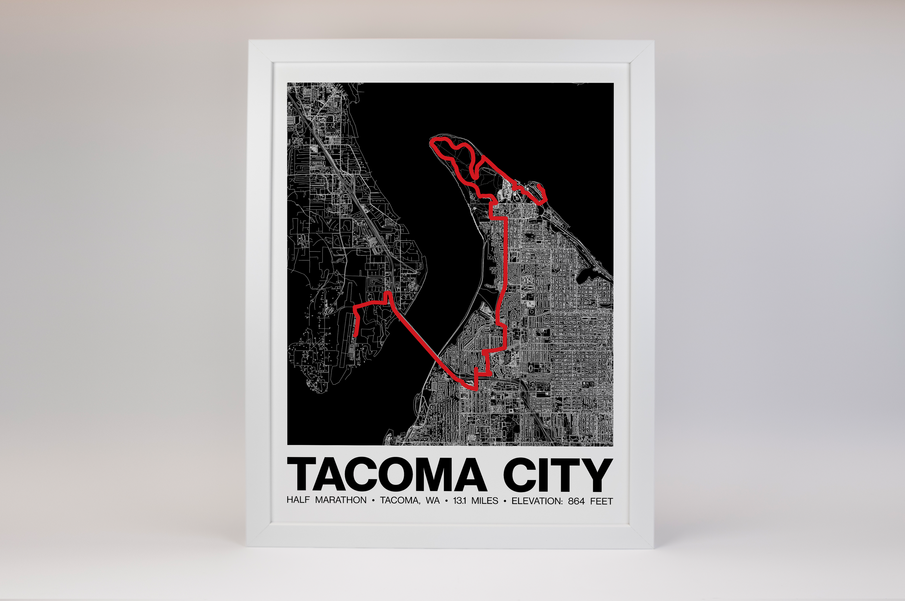 Tacoma City Half Marathon Poster - Grid Style