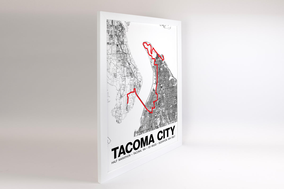 Tacoma City Half Marathon Poster - Grid Style