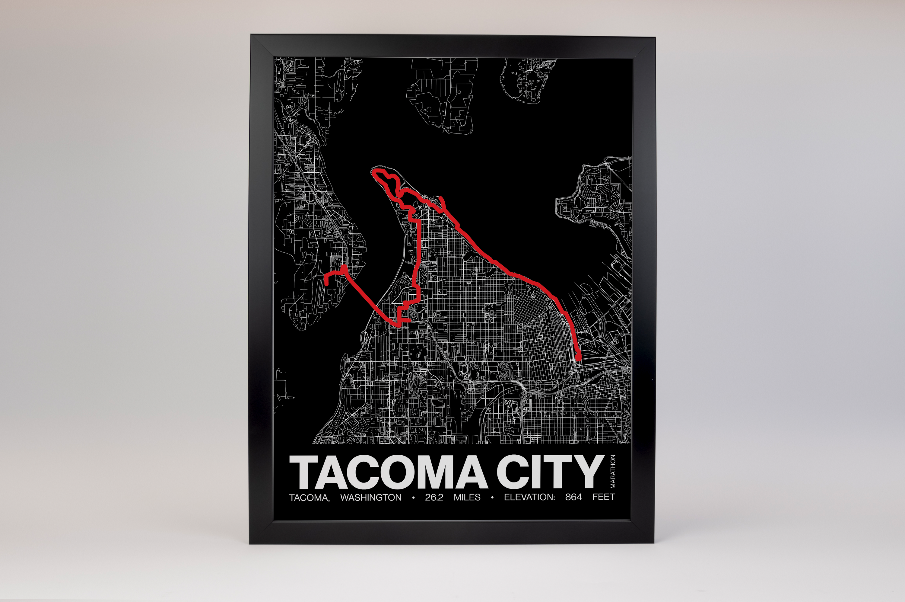 Tacoma City Marathon Poster - Grid Style
