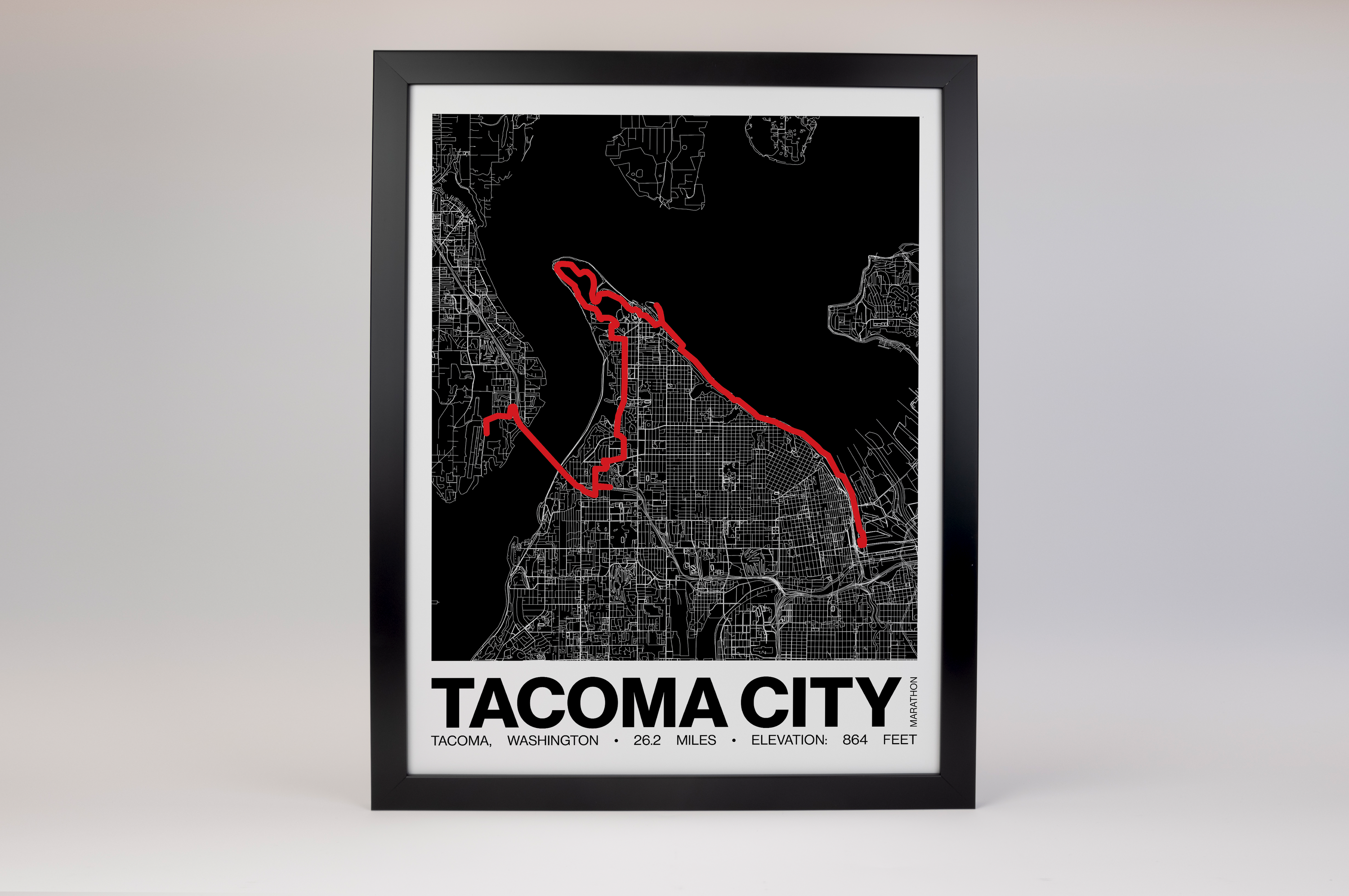 Tacoma City Marathon Poster - Grid Style