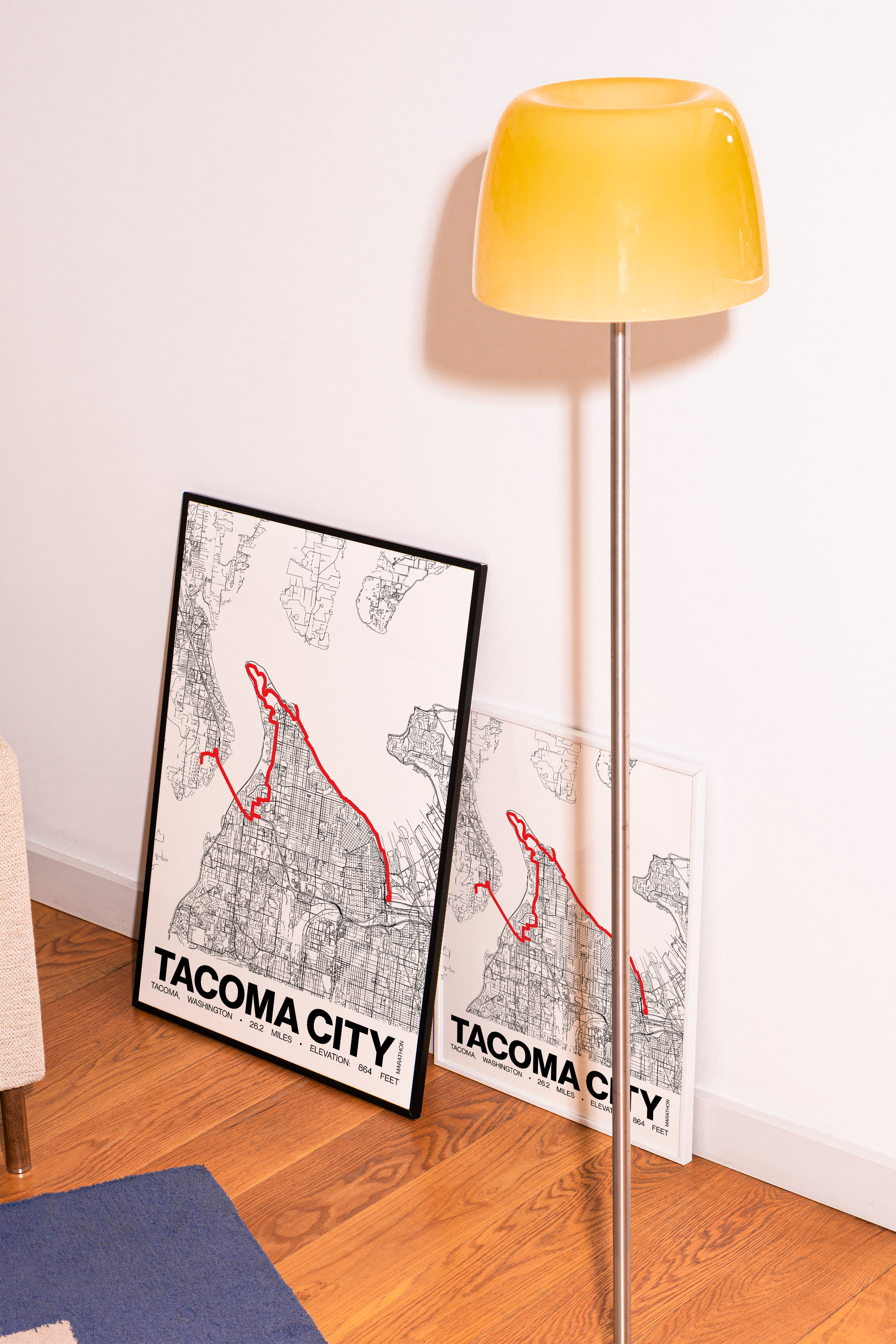 Tacoma City Marathon Poster - Grid Style
