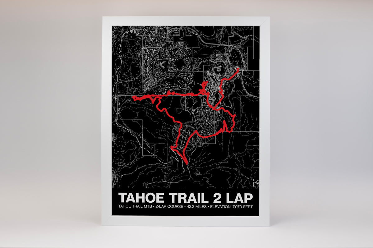 Tahoe Trail MTB 2 Lap Course Poster - Grid Style