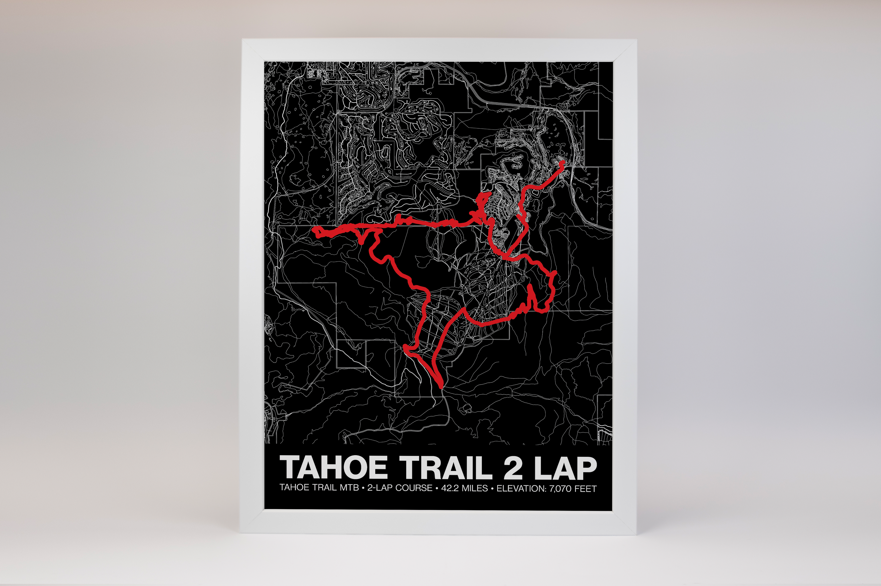 Tahoe Trail MTB 2 Lap Course Poster - Grid Style