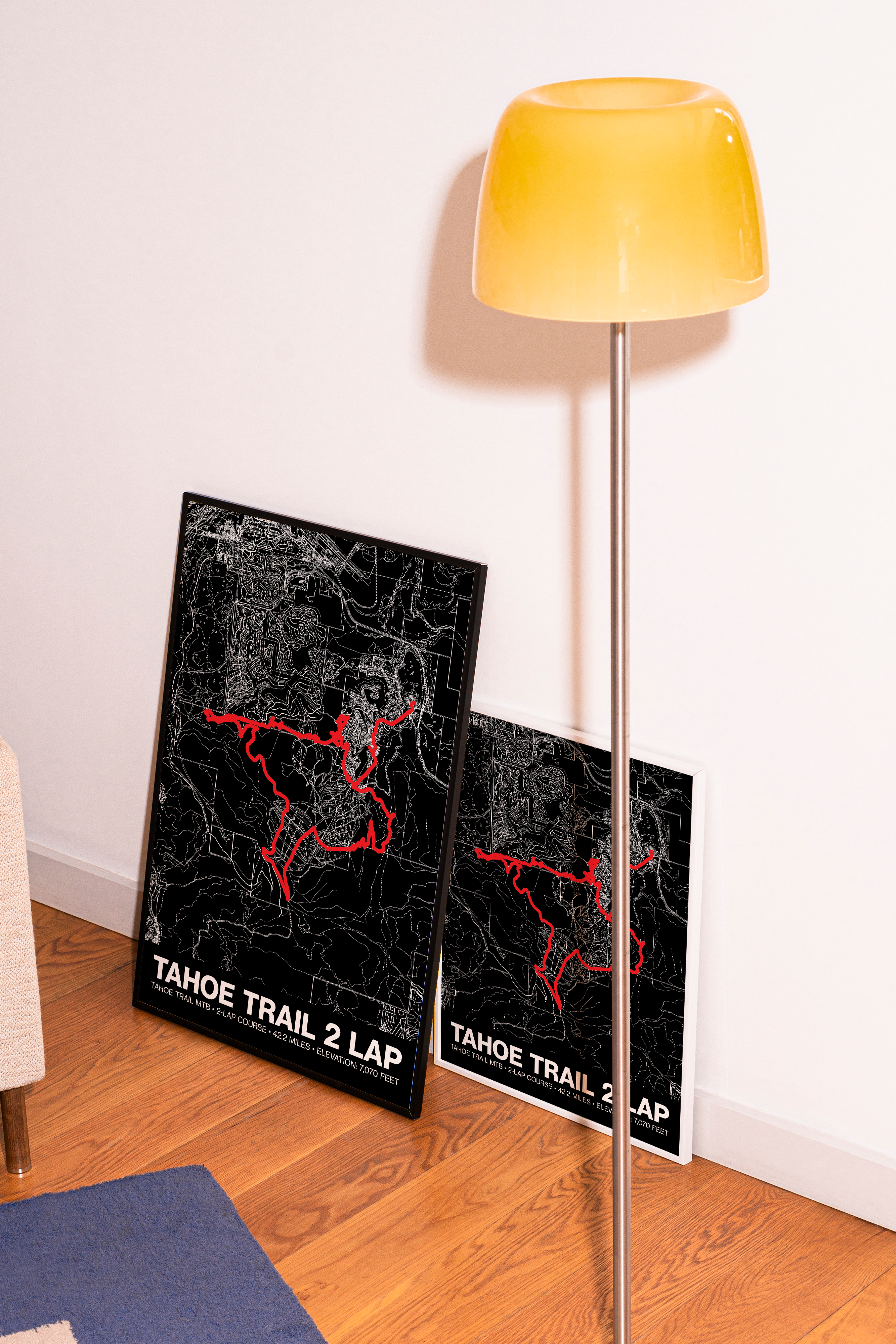 Tahoe Trail MTB 2 Lap Course Poster - Grid Style