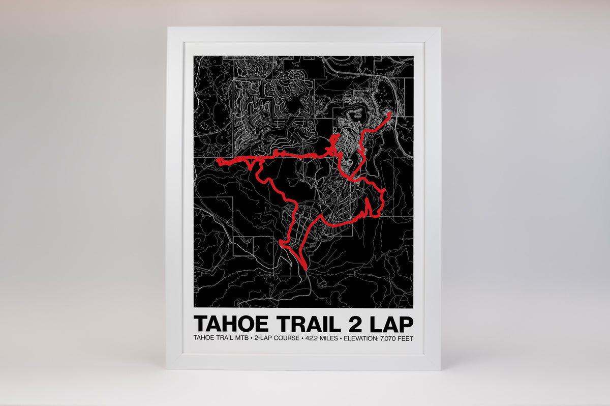 Tahoe Trail MTB 2 Lap Course Poster - Grid Style