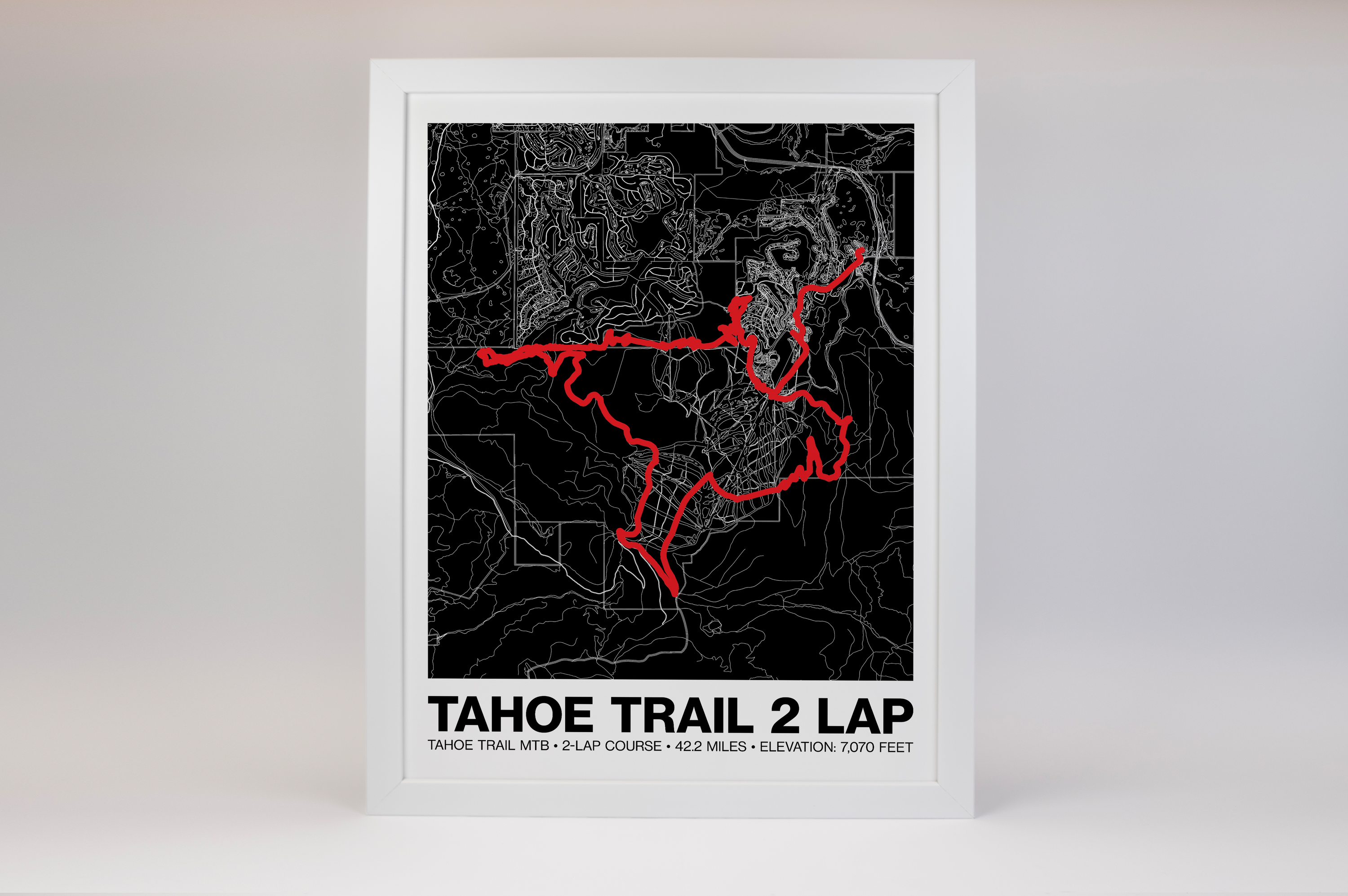 Tahoe Trail MTB 2 Lap Course Poster - Grid Style