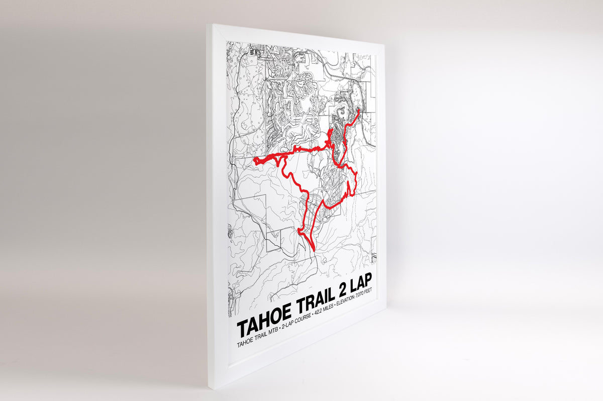 Tahoe Trail MTB 2 Lap Course Poster - Grid Style