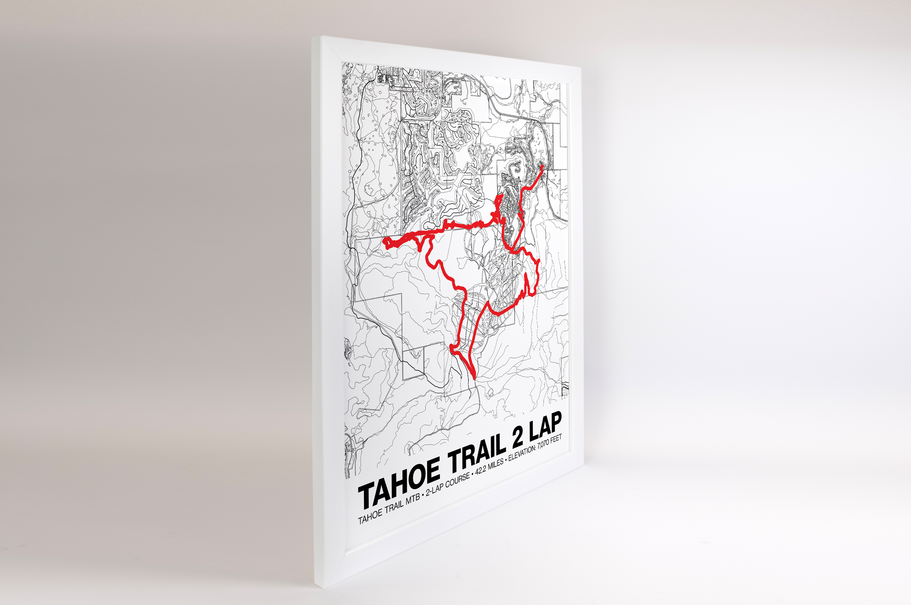Tahoe Trail MTB 2 Lap Course Poster - Grid Style