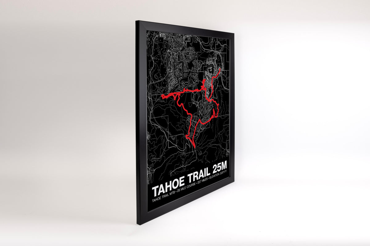 Tahoe Trail MTB 25 Mile Course Poster - Grid Style