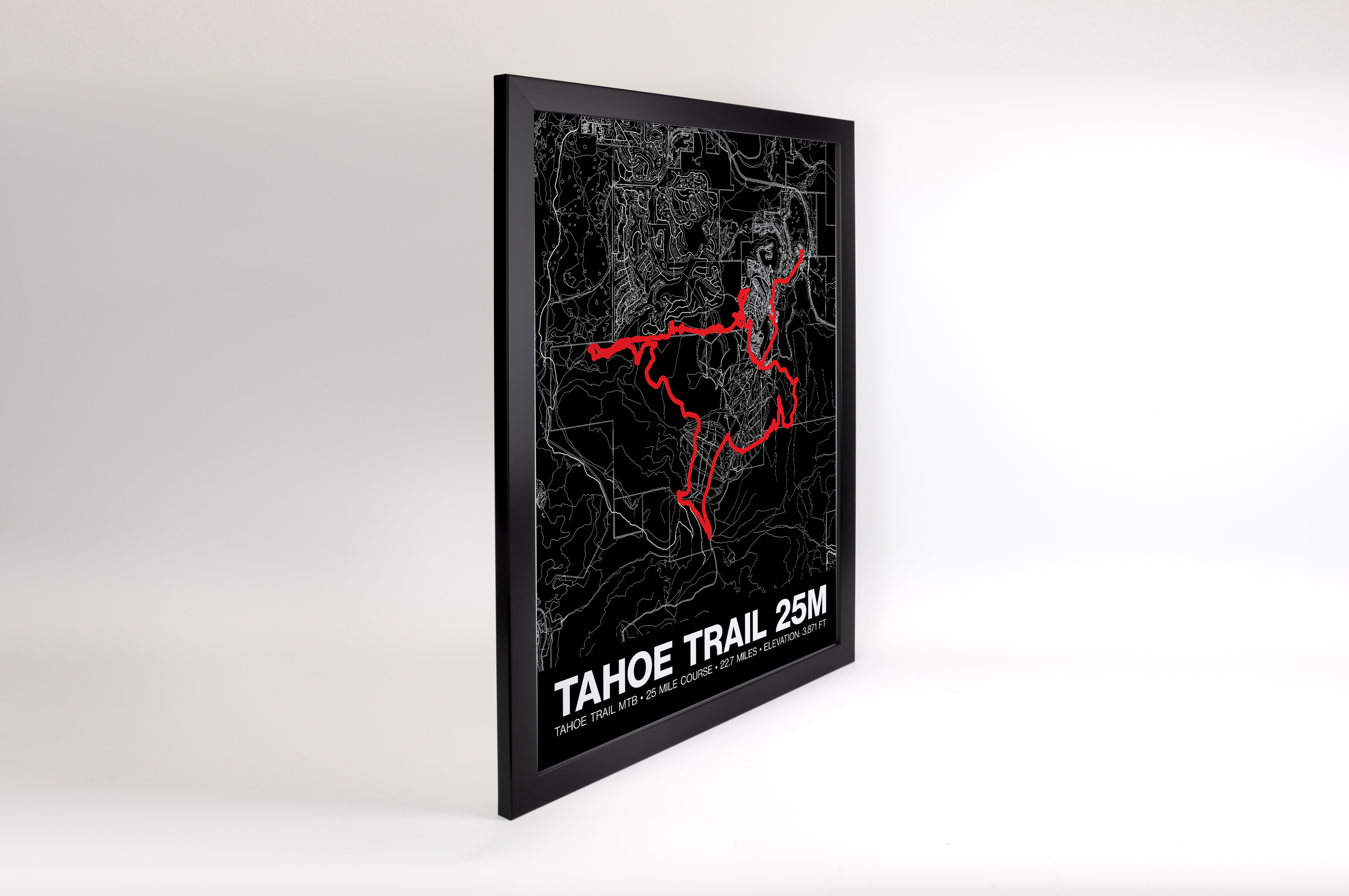 Tahoe Trail MTB 25 Mile Course Poster - Grid Style