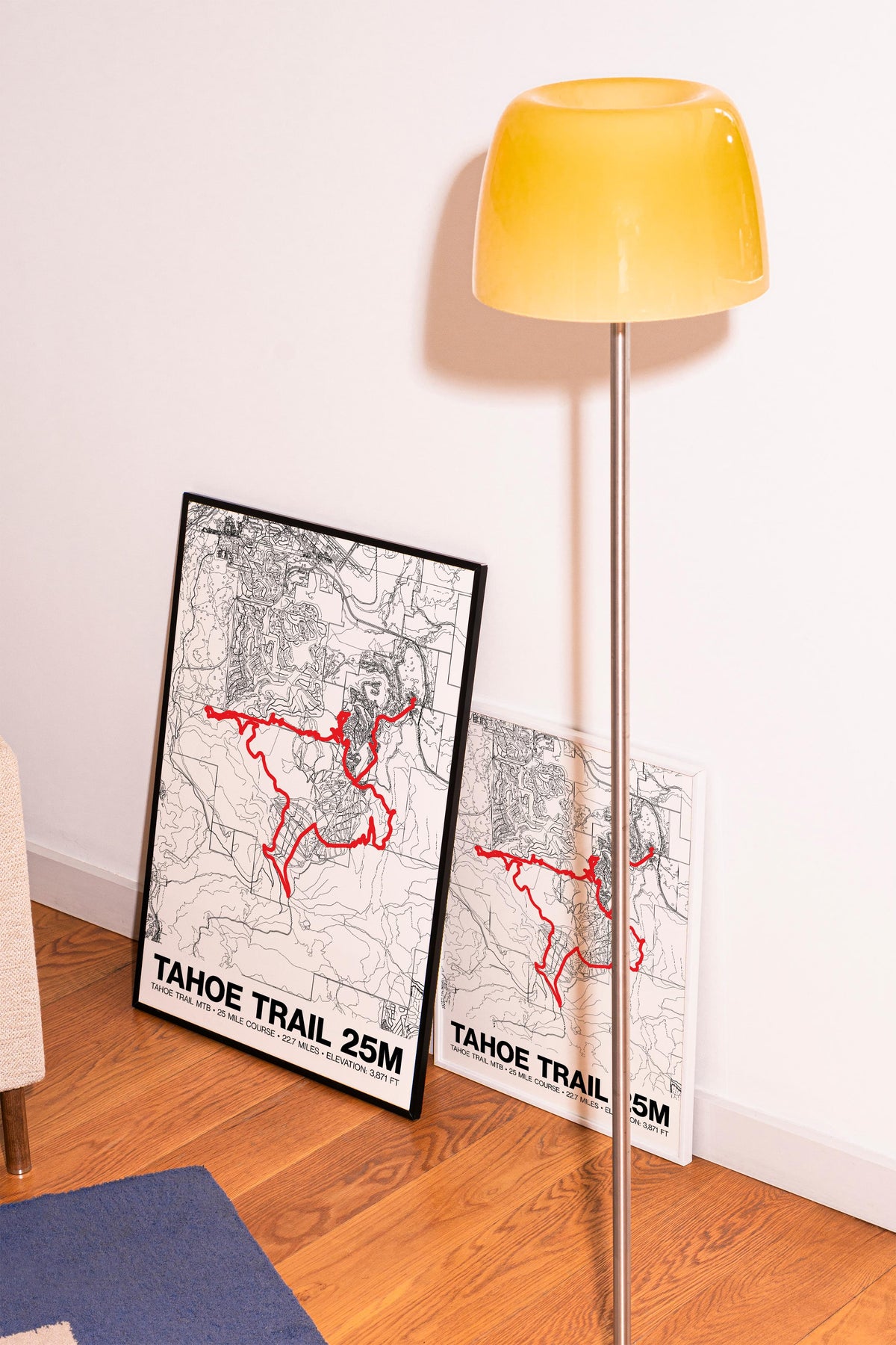 Tahoe Trail MTB 25 Mile Course Poster - Grid Style