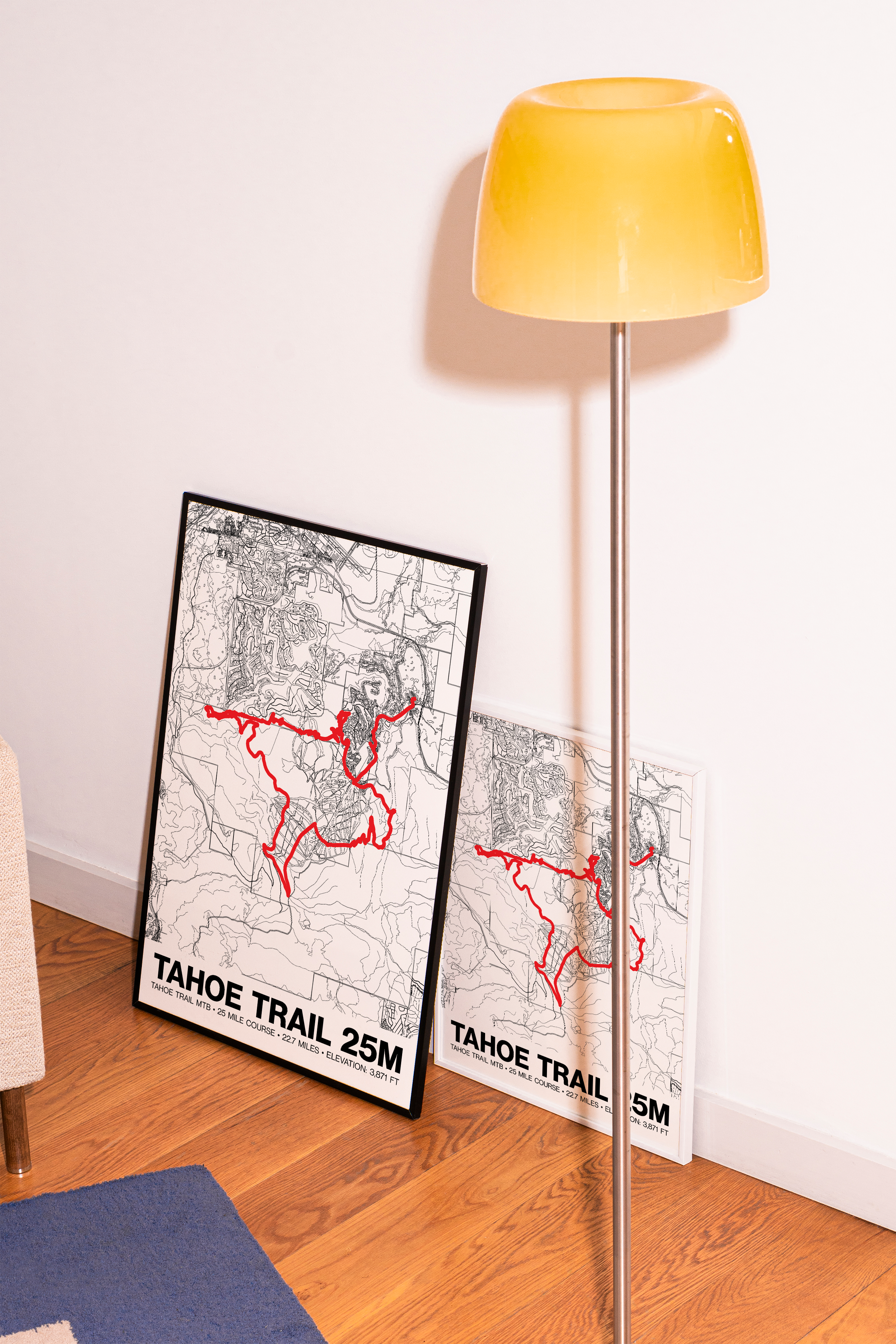 Tahoe Trail MTB 25 Mile Course Poster - Grid Style