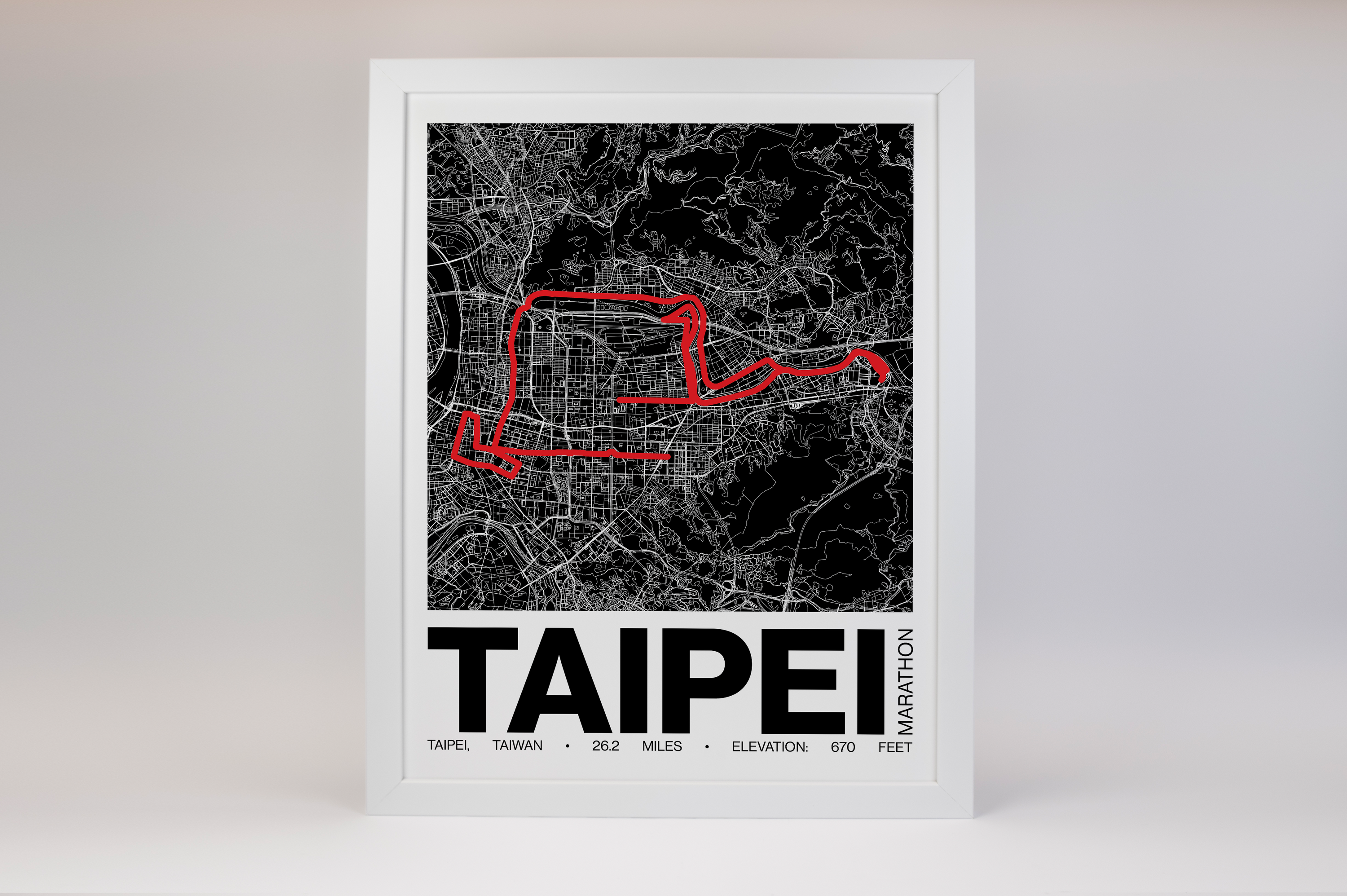 Taipei Marathon Poster - Grid Style