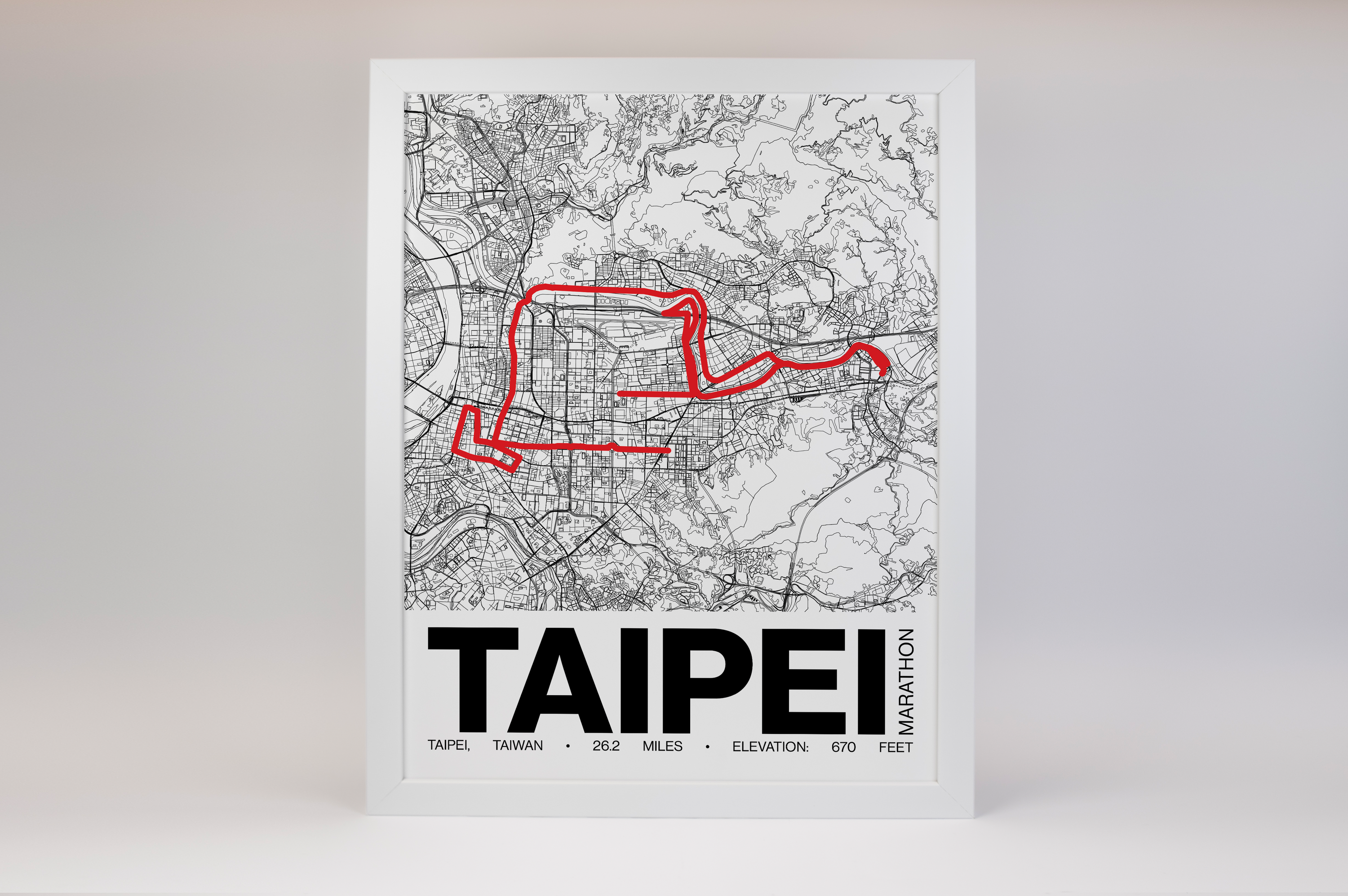 Taipei Marathon Poster - Grid Style