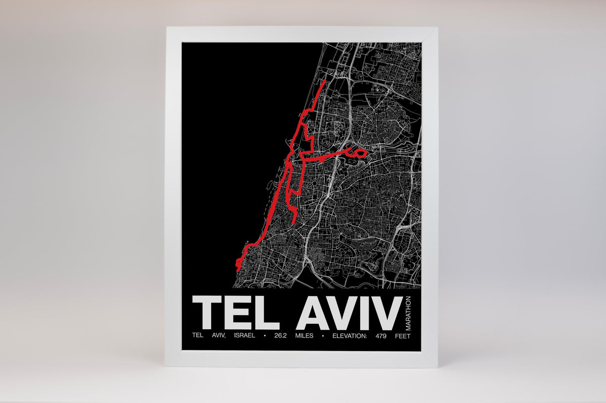 Tel Aviv Marathon Poster - Grid Style