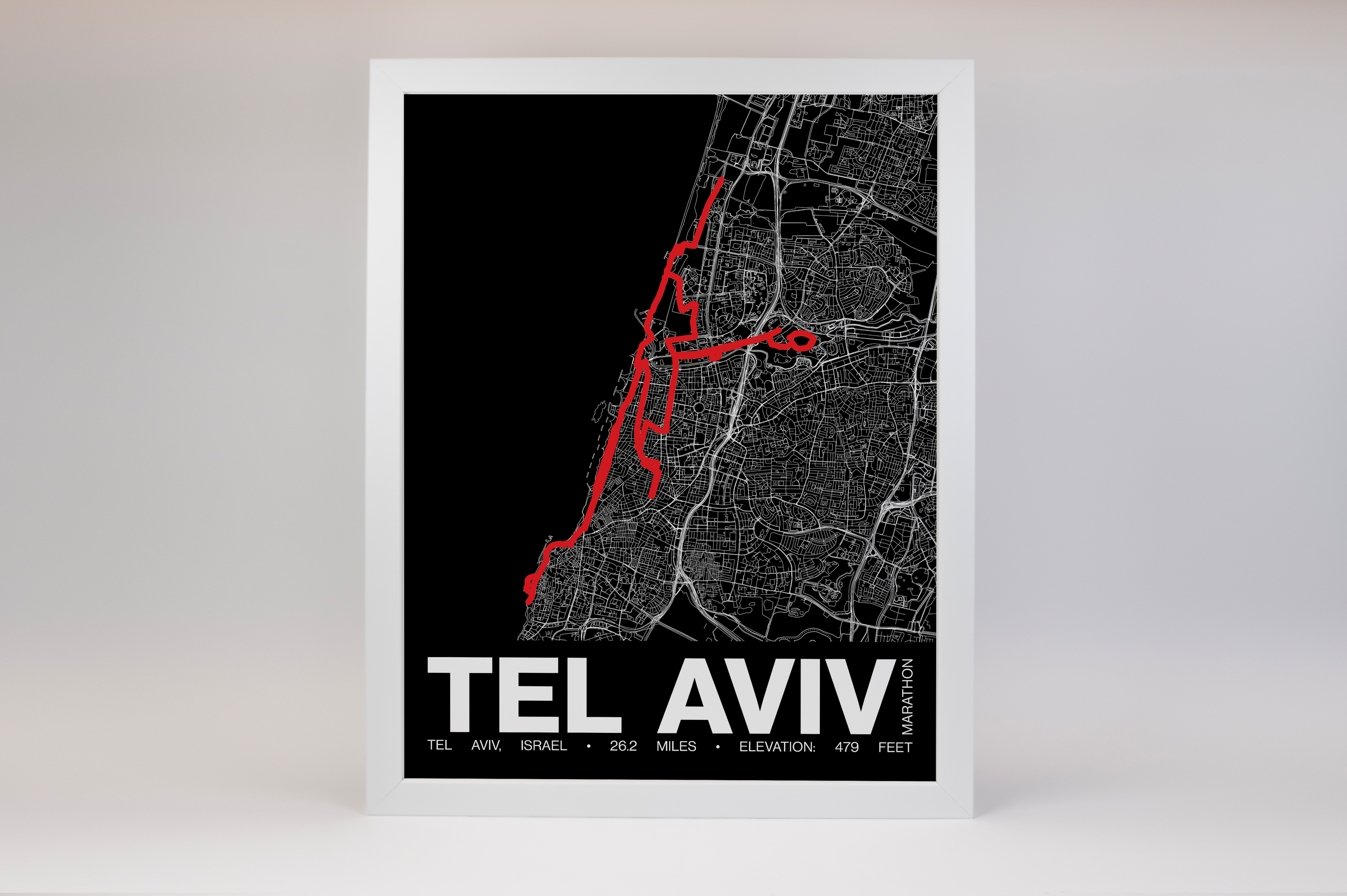 Tel Aviv Marathon Poster - Grid Style