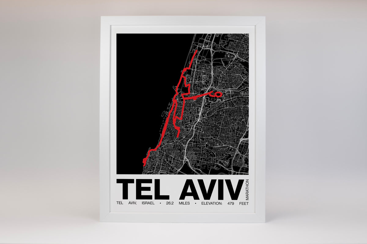 Tel Aviv Marathon Poster - Grid Style