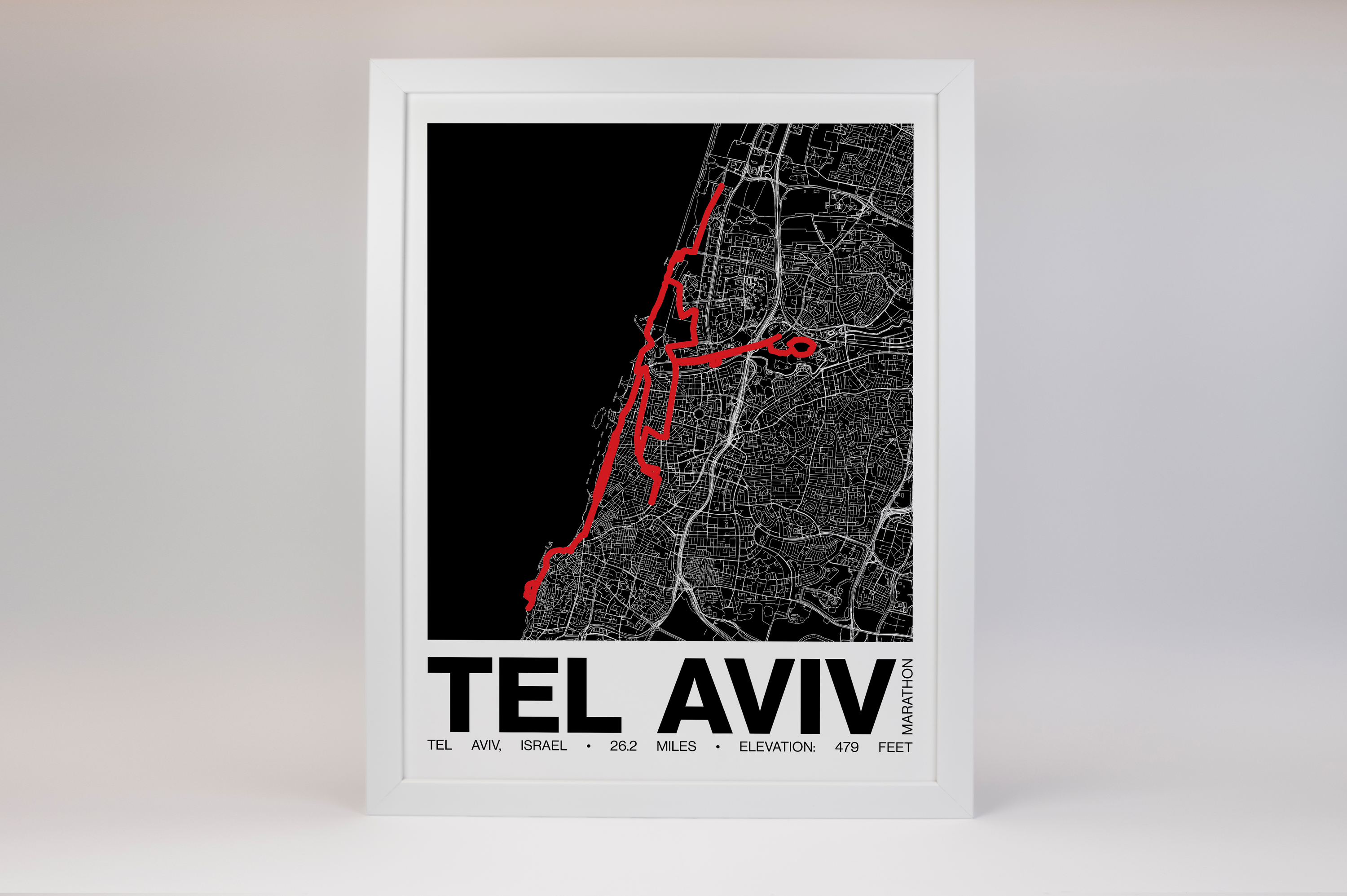 Tel Aviv Marathon Poster - Grid Style