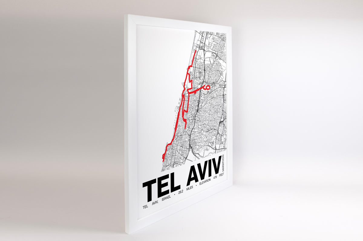 Tel Aviv Marathon Poster - Grid Style