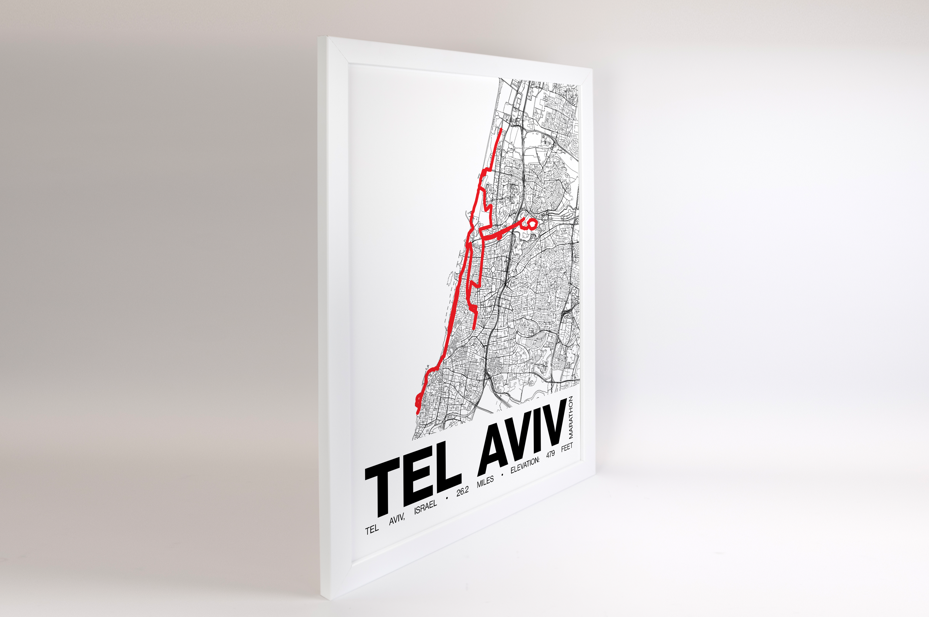 Tel Aviv Marathon Poster - Grid Style