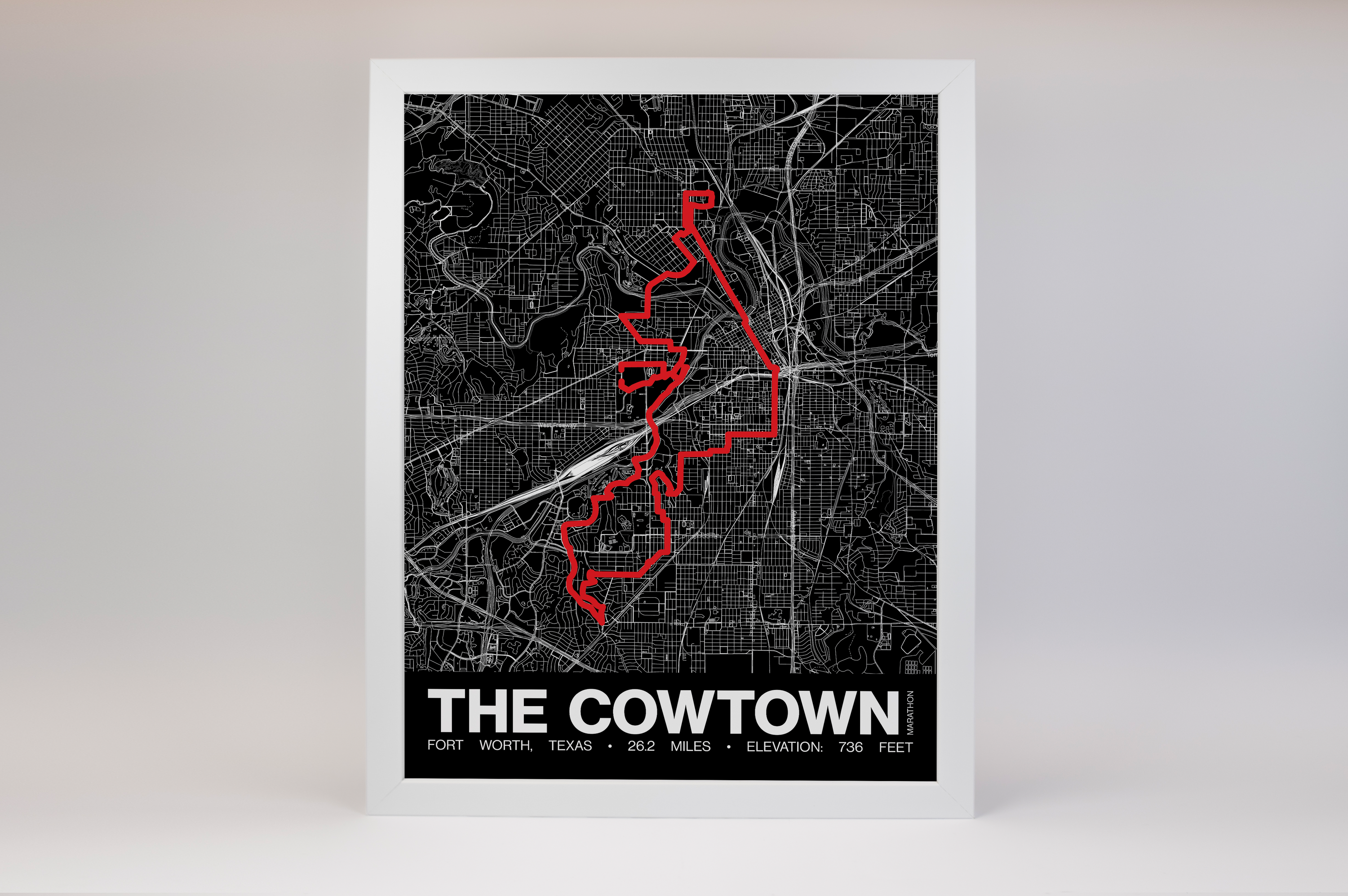 The Cowtown Marathon Poster - Grid Style