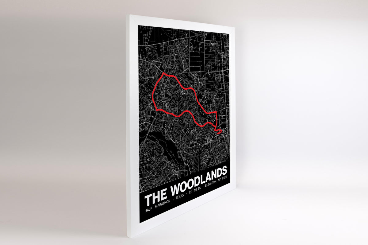 The Woodlands Half Marathon Poster - Grid Style