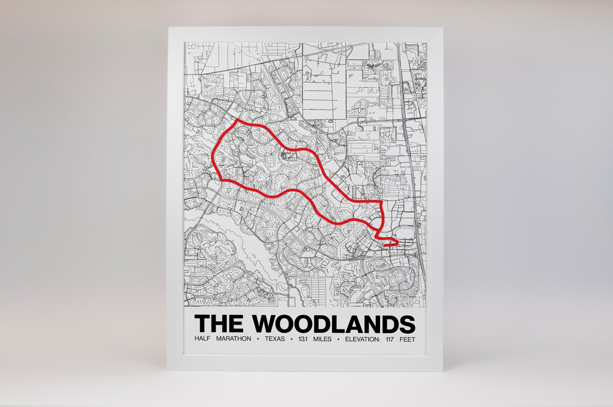 The Woodlands Half Marathon Poster - Grid Style