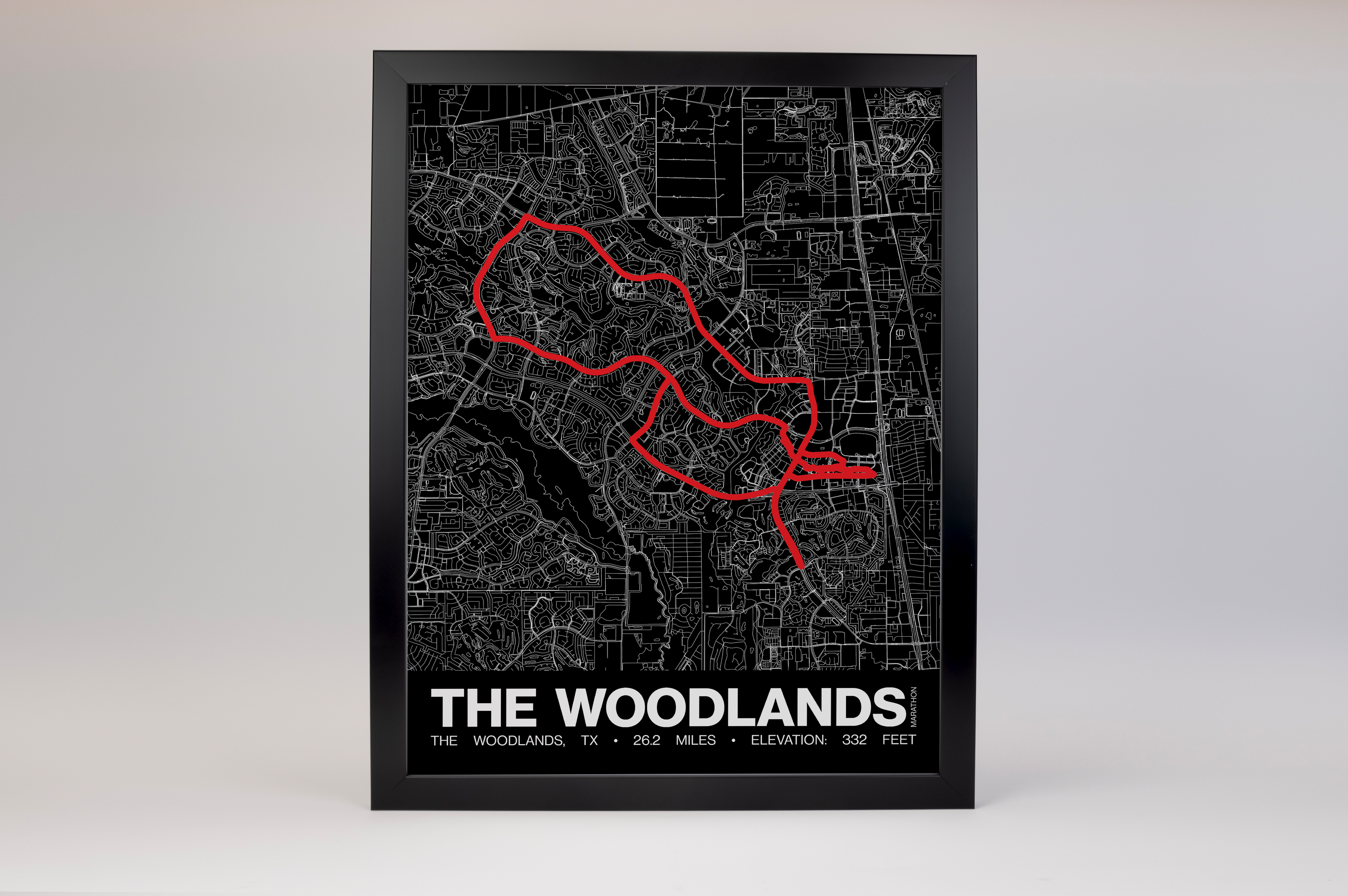 The Woodlands Marathon Poster - Grid Style