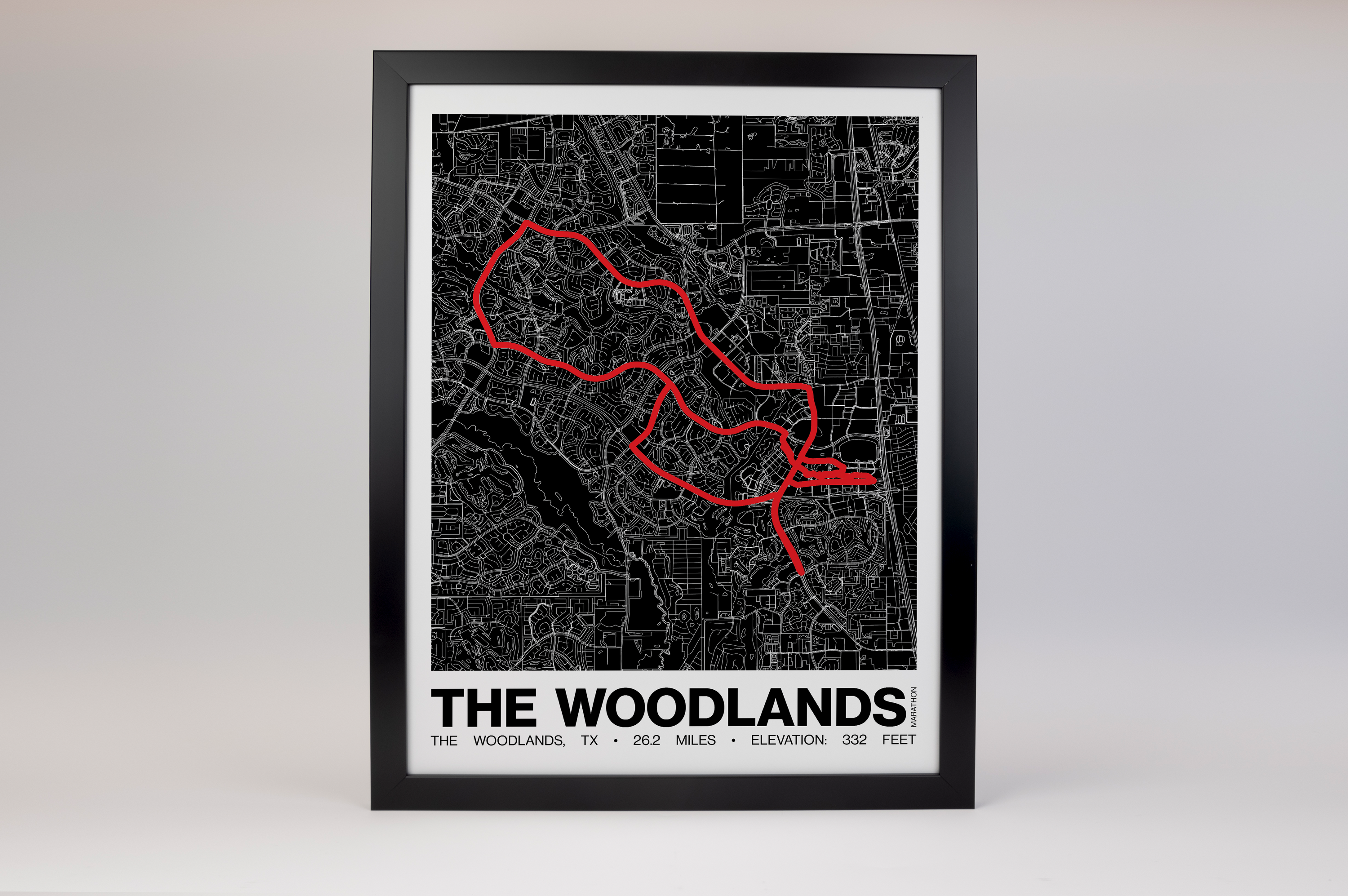 The Woodlands Marathon Poster - Grid Style