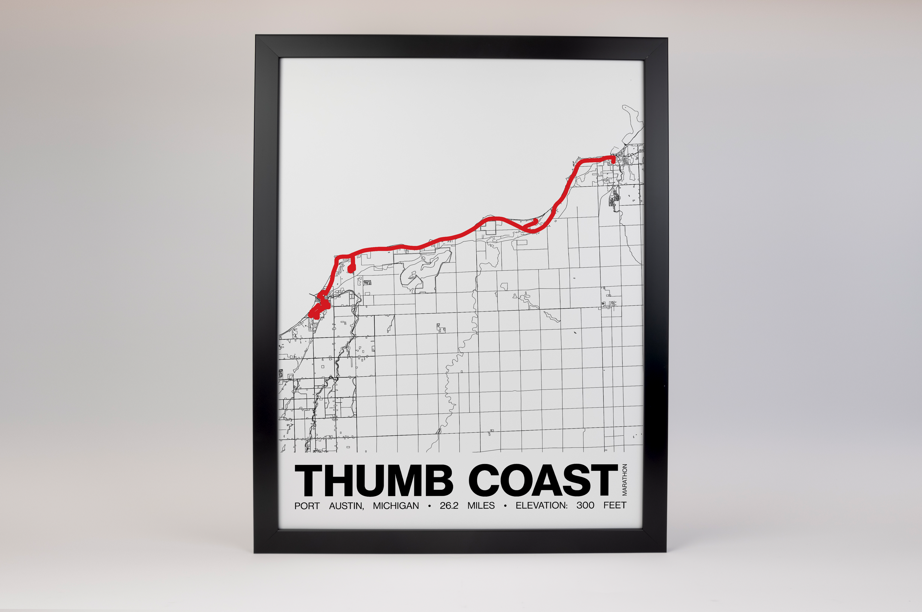 Thumb Coast Marathon Poster - Grid Style