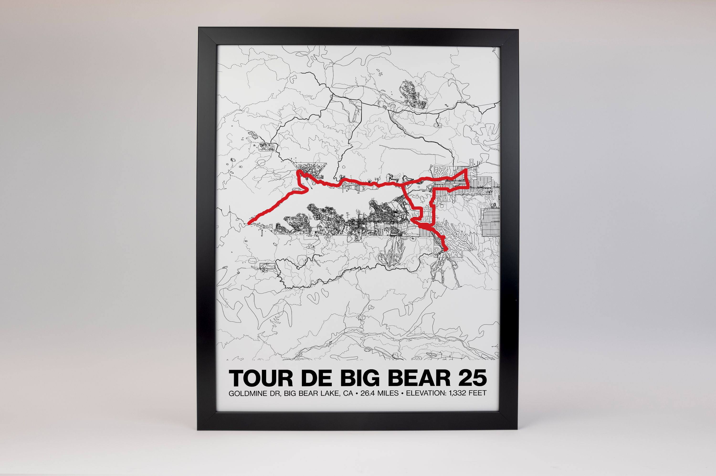 Tour de Big Bear 25 Mile Road Ride Poster - Grid Style