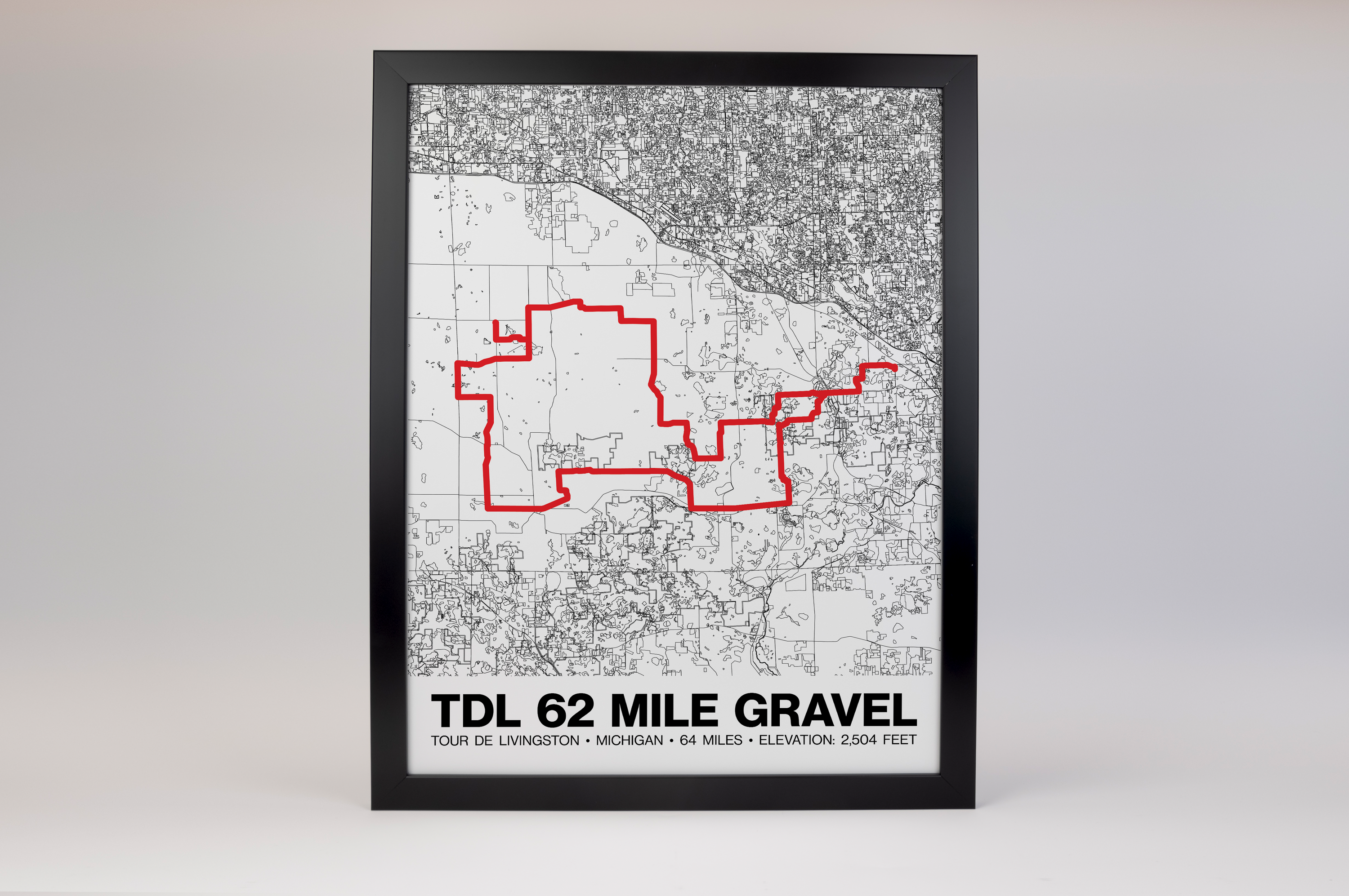 Tour de Livingston 62 Mile Gravel Poster - Grid Style