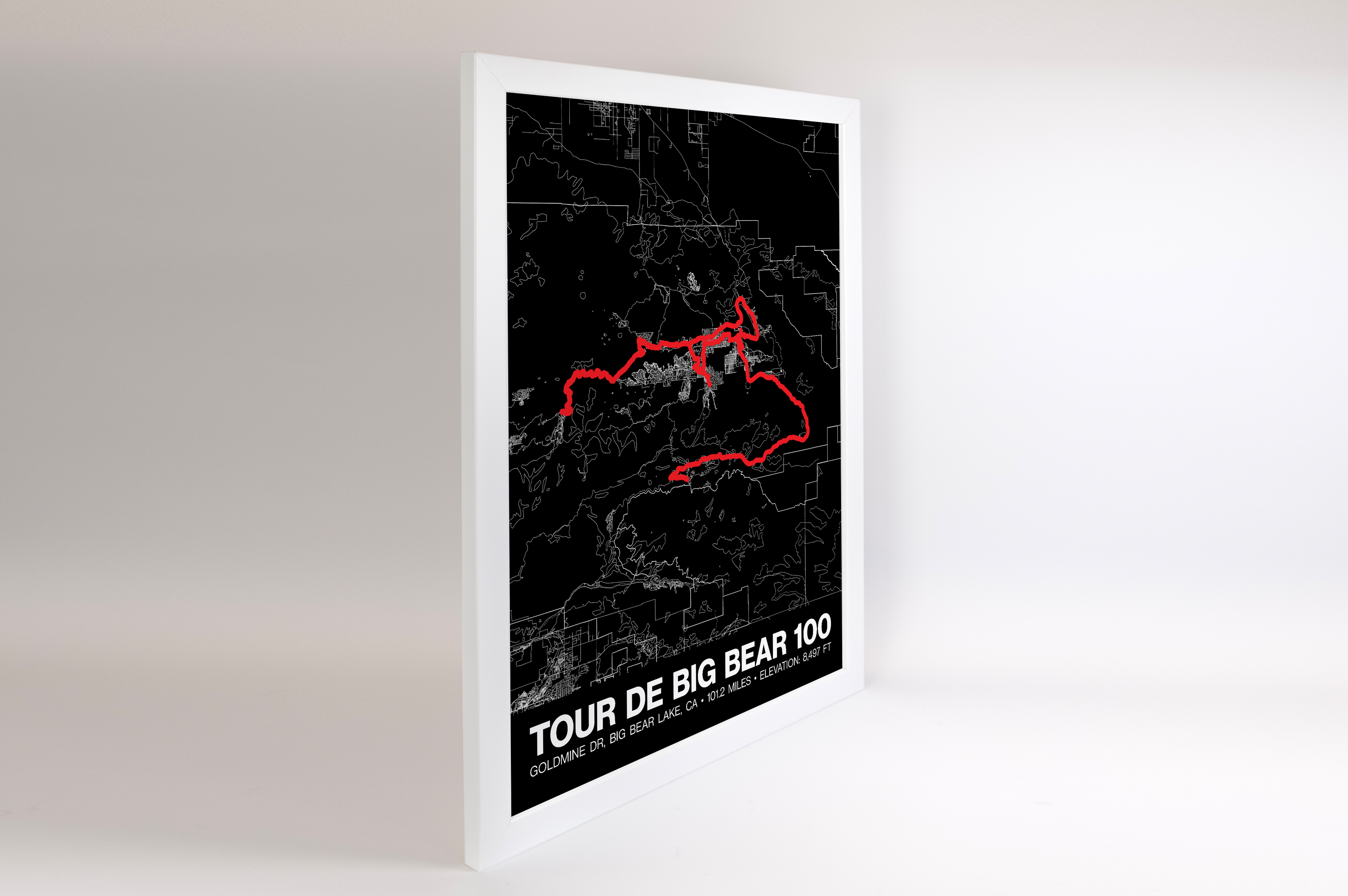 Tour de Big Bear 100 Mile Road Ride Poster - Grid Style