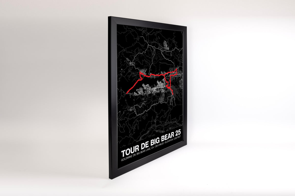 Tour de Big Bear 25 Mile Road Ride Poster - Grid Style