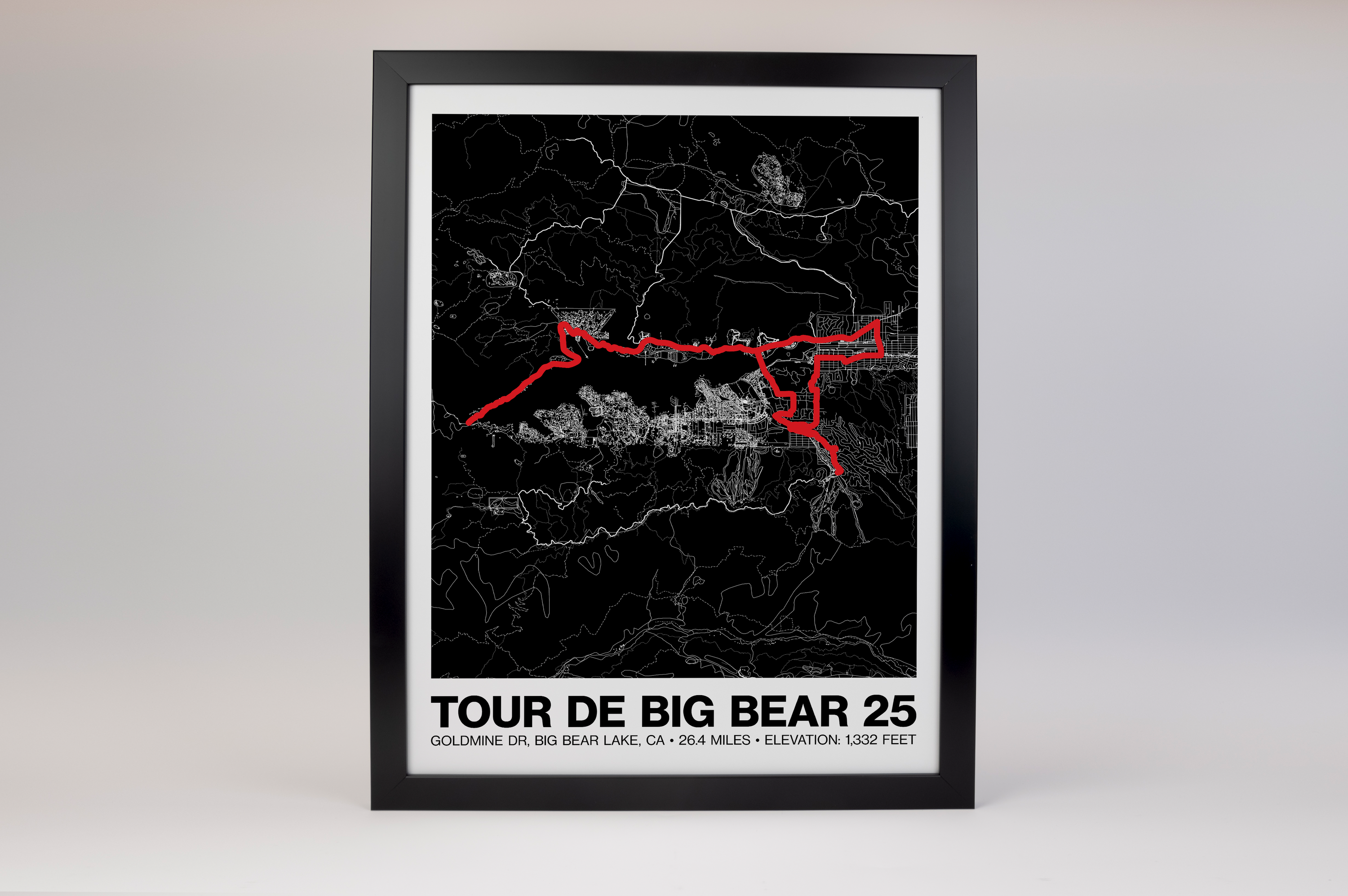 Tour de Big Bear 25 Mile Road Ride Poster - Grid Style