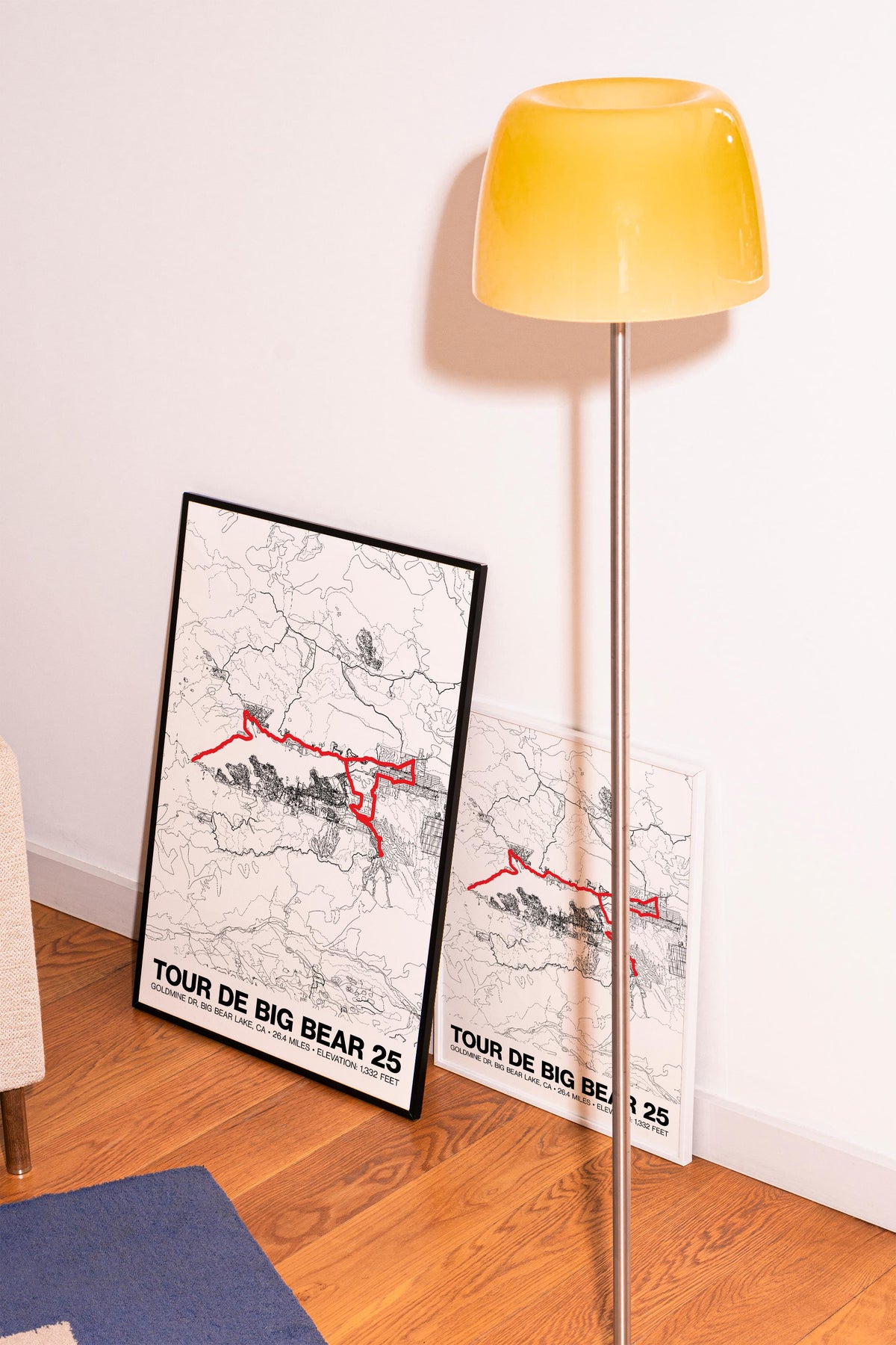Tour de Big Bear 25 Mile Road Ride Poster - Grid Style