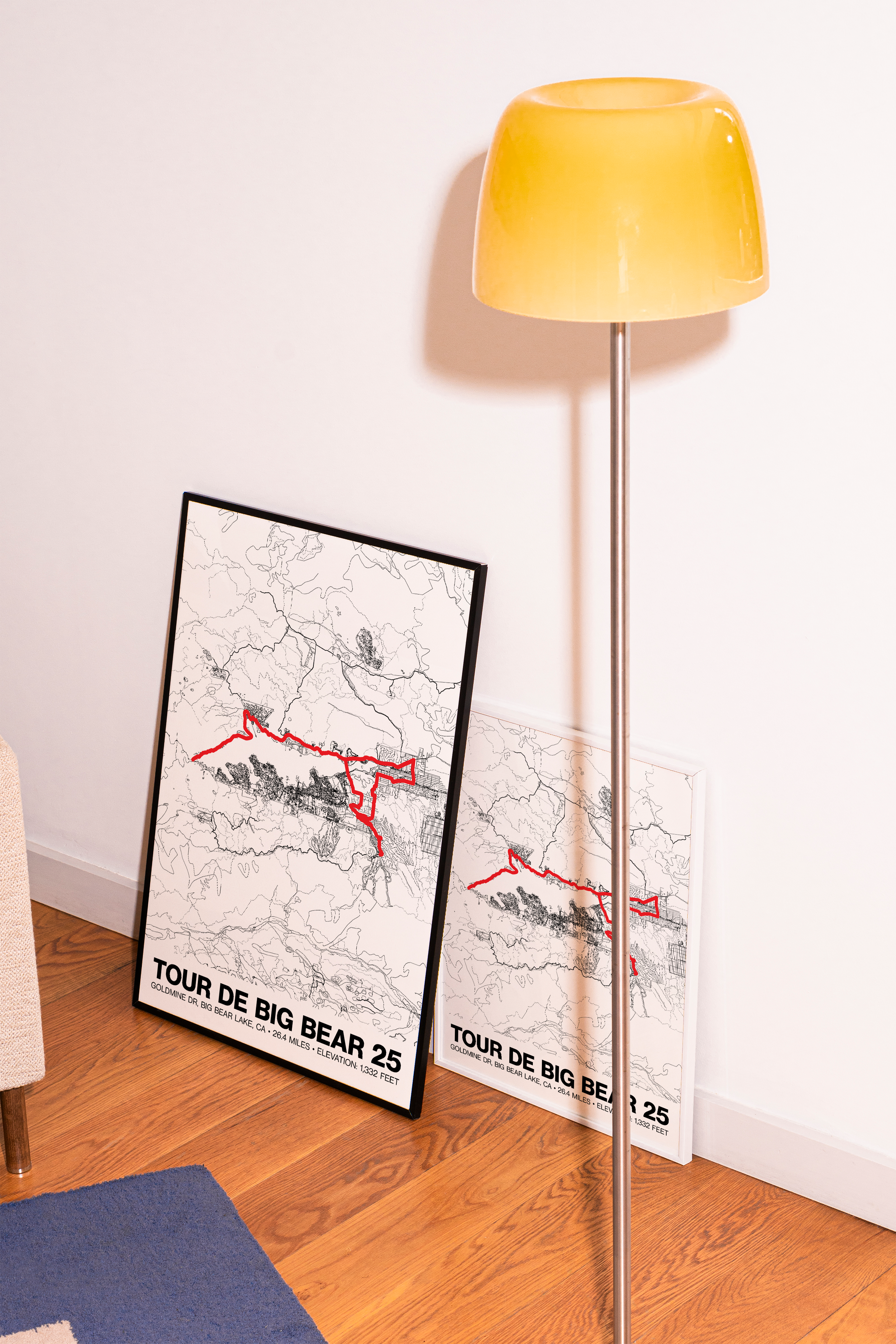 Tour de Big Bear 25 Mile Road Ride Poster - Grid Style