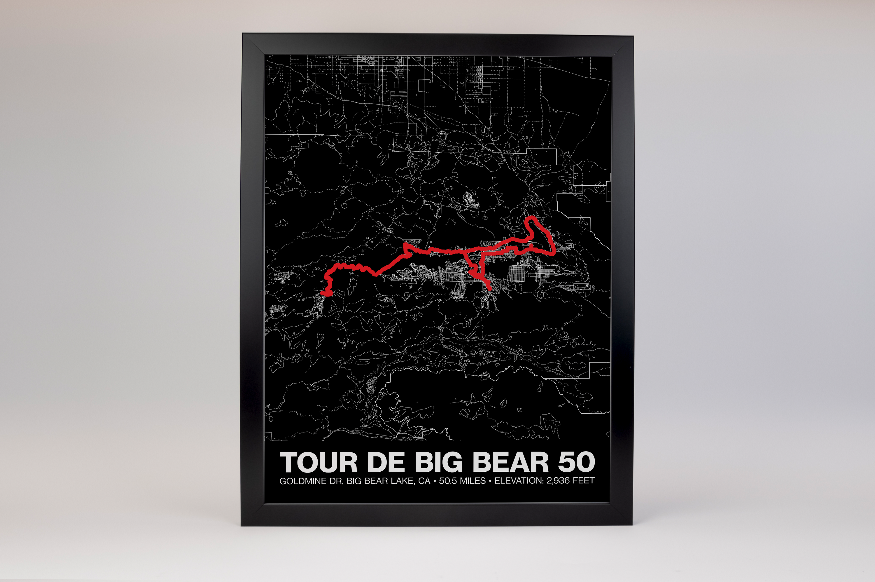 Tour de Big Bear 50 Mile Road Ride Poster - Grid Style