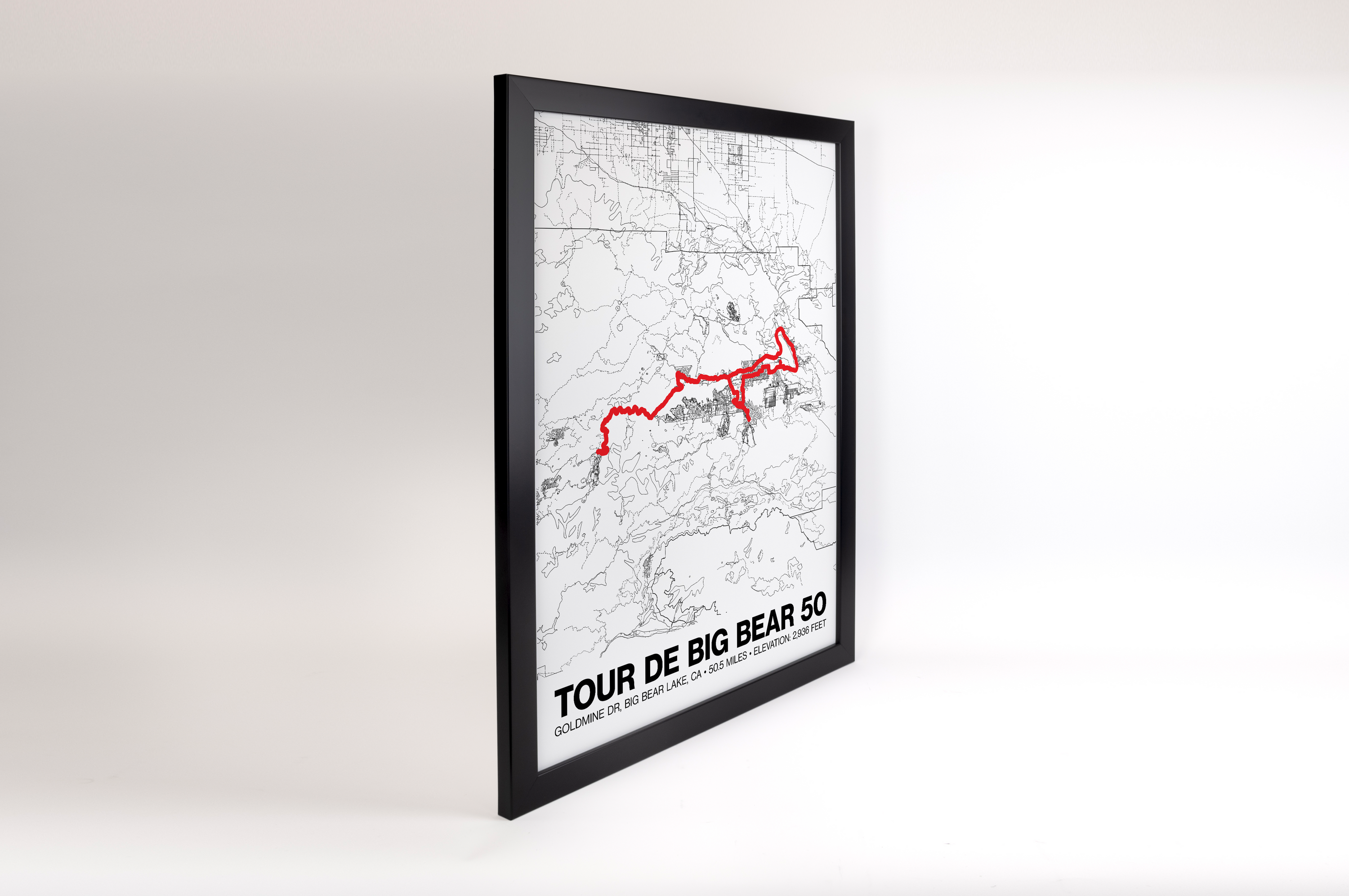 Tour de Big Bear 50 Mile Road Ride Poster - Grid Style