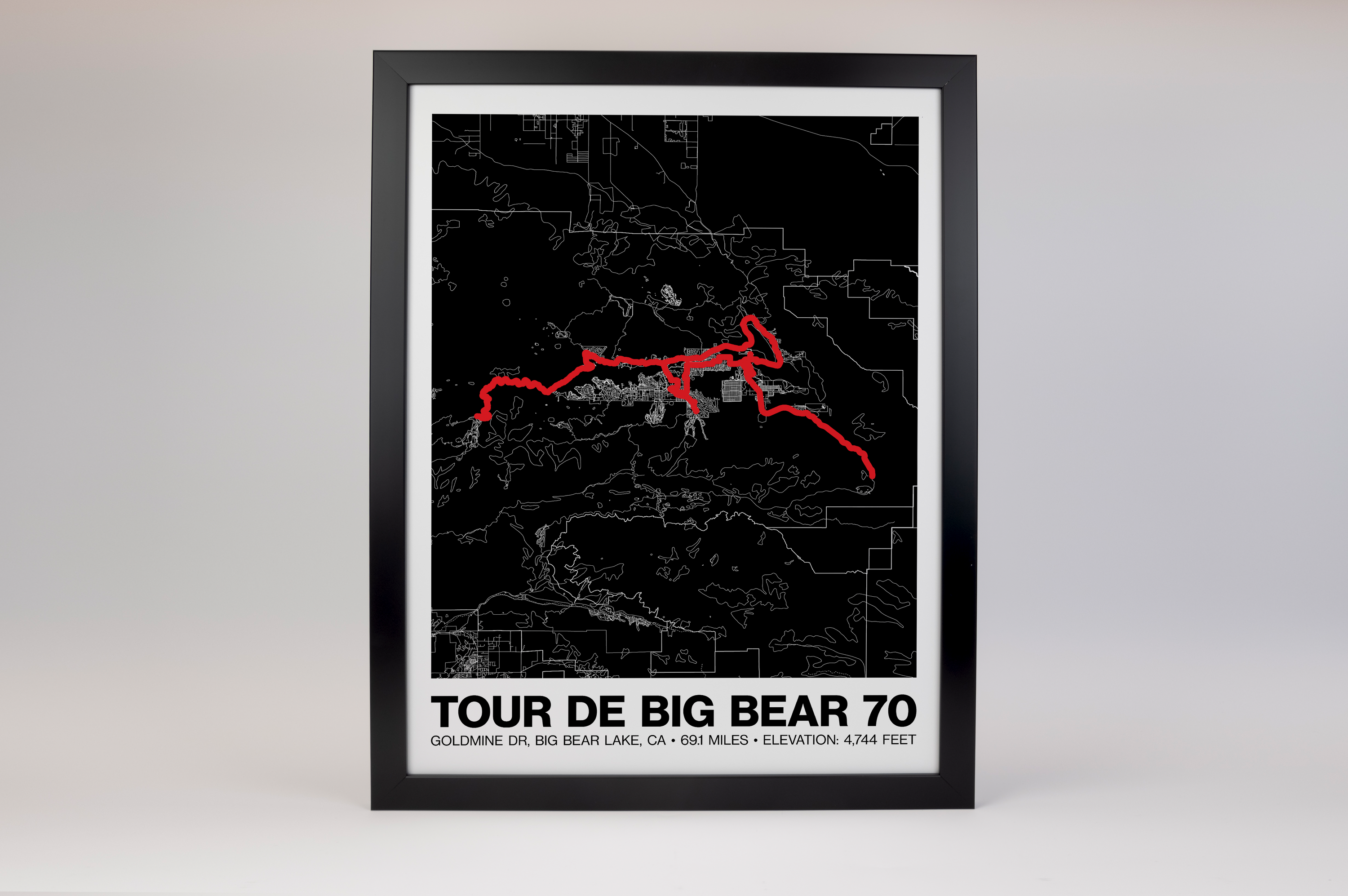 Tour de Big Bear 70 Mile Road Ride Poster - Grid Style
