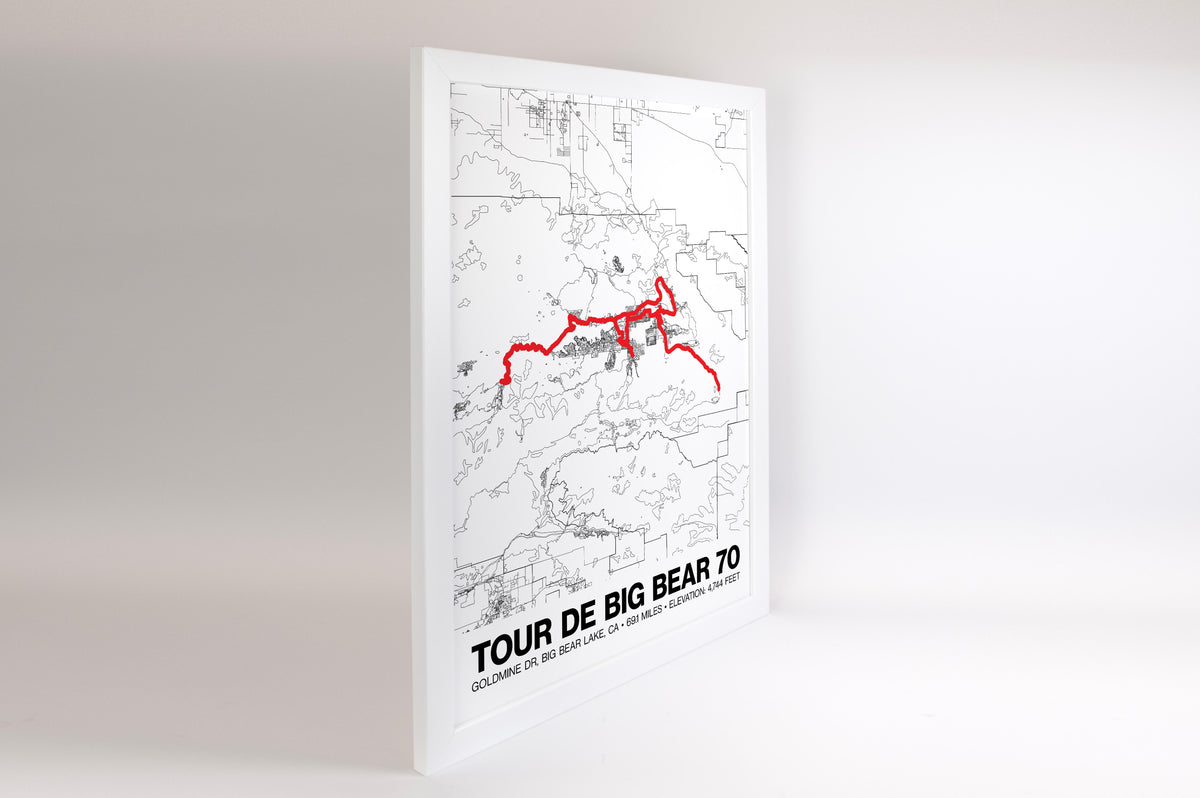 Tour de Big Bear 70 Mile Road Ride Poster - Grid Style