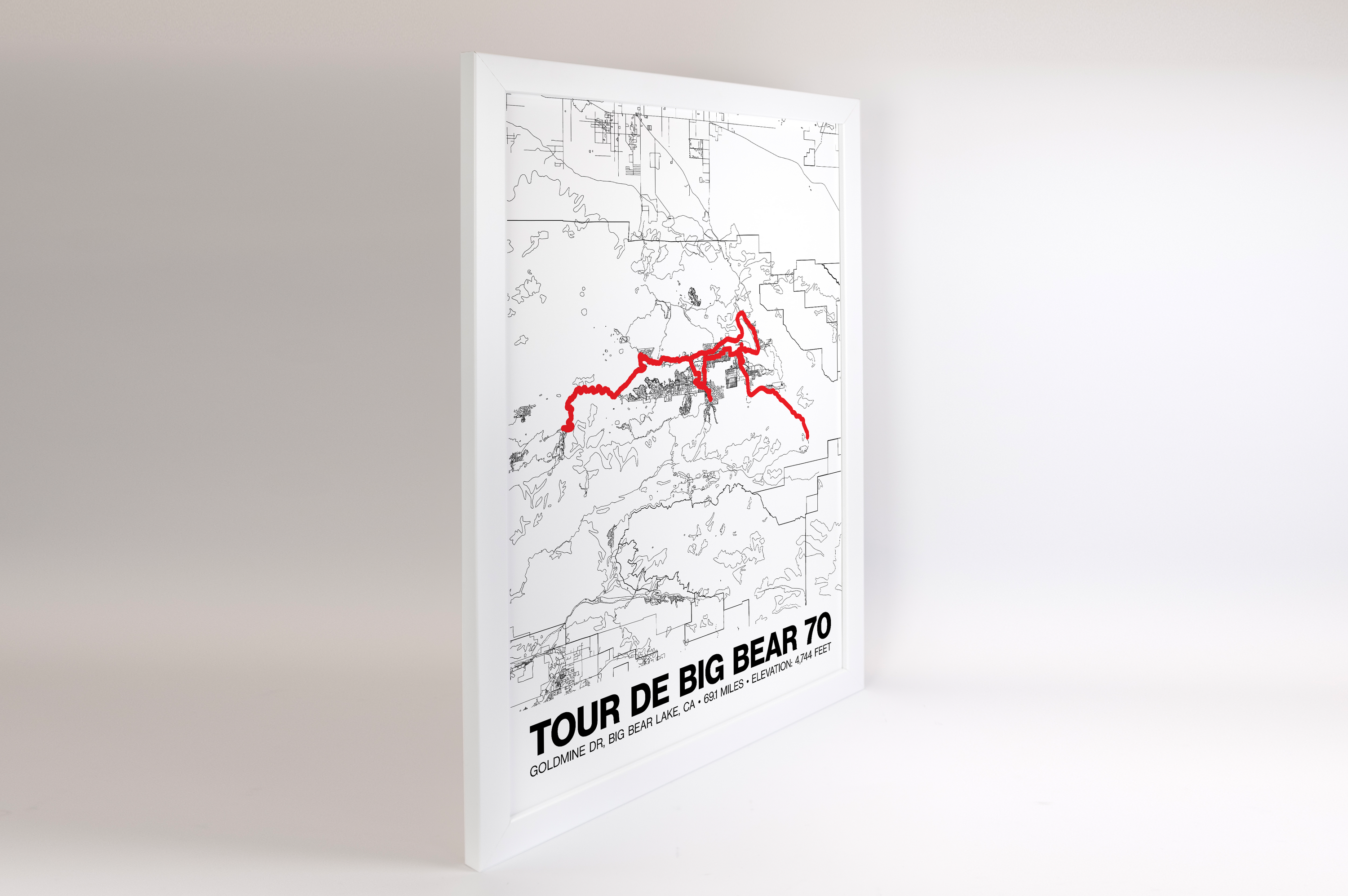 Tour de Big Bear 70 Mile Road Ride Poster - Grid Style