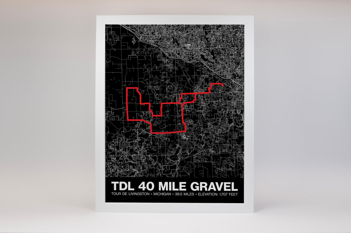 Tour de Livingston 40 Mile Gravel Poster - Grid Style