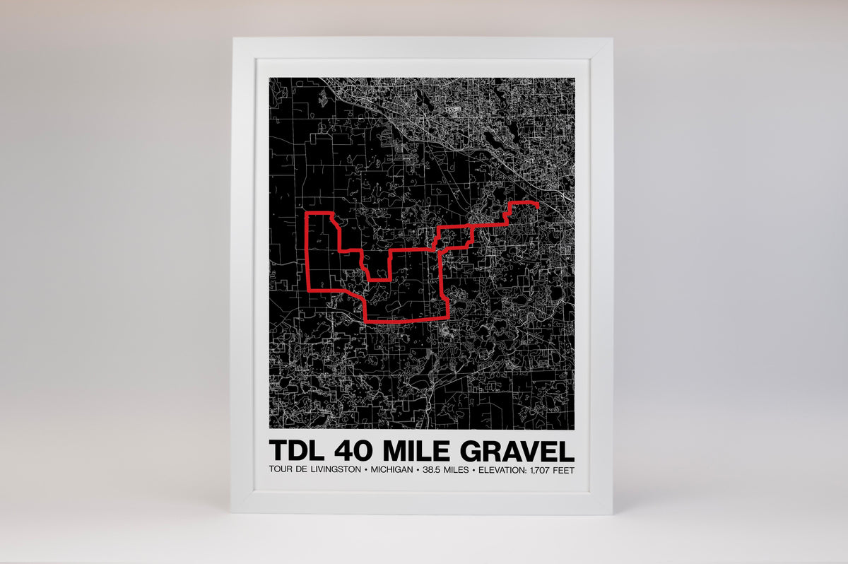 Tour de Livingston 40 Mile Gravel Poster - Grid Style