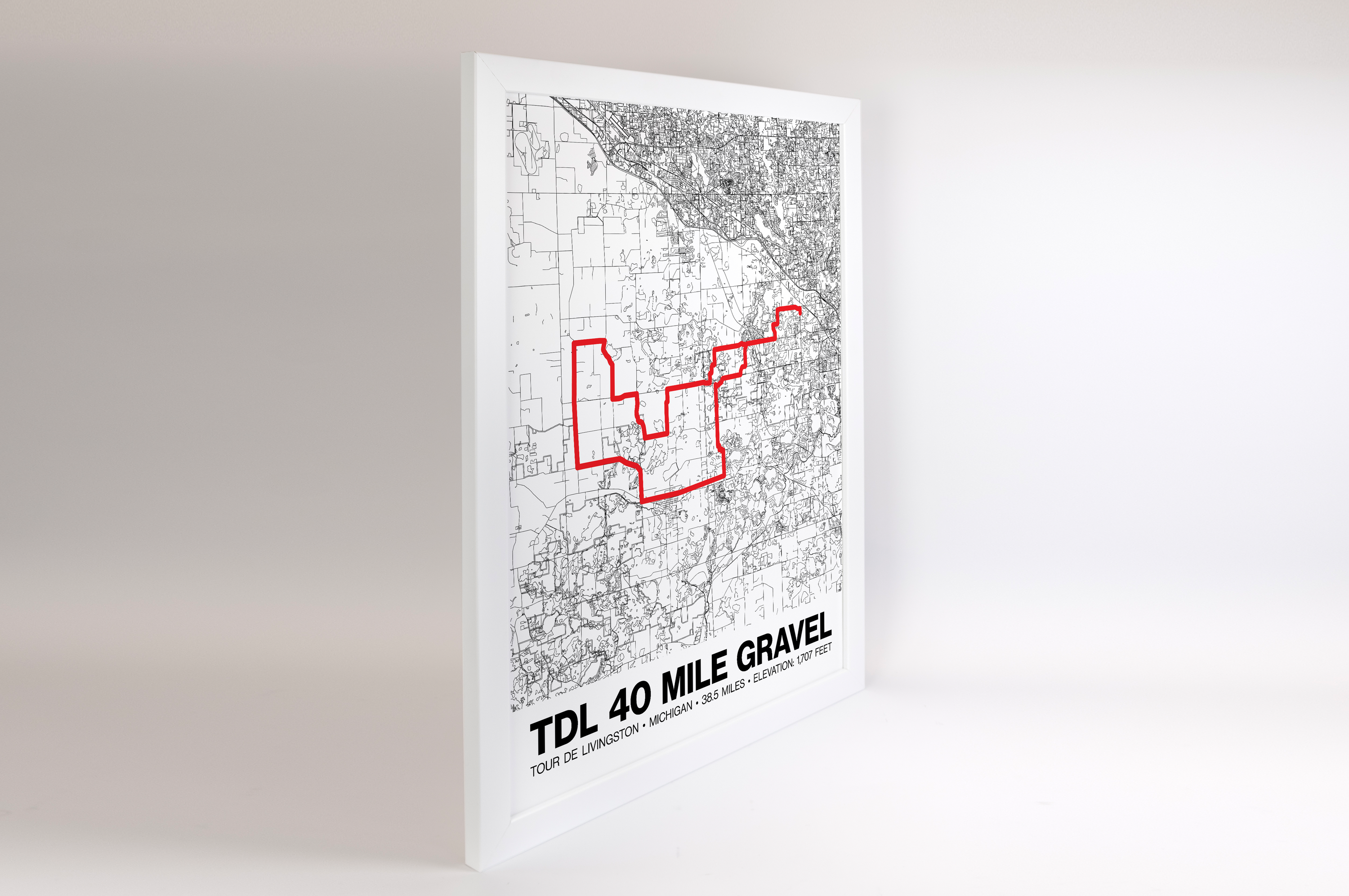 Tour de Livingston 40 Mile Gravel Poster - Grid Style